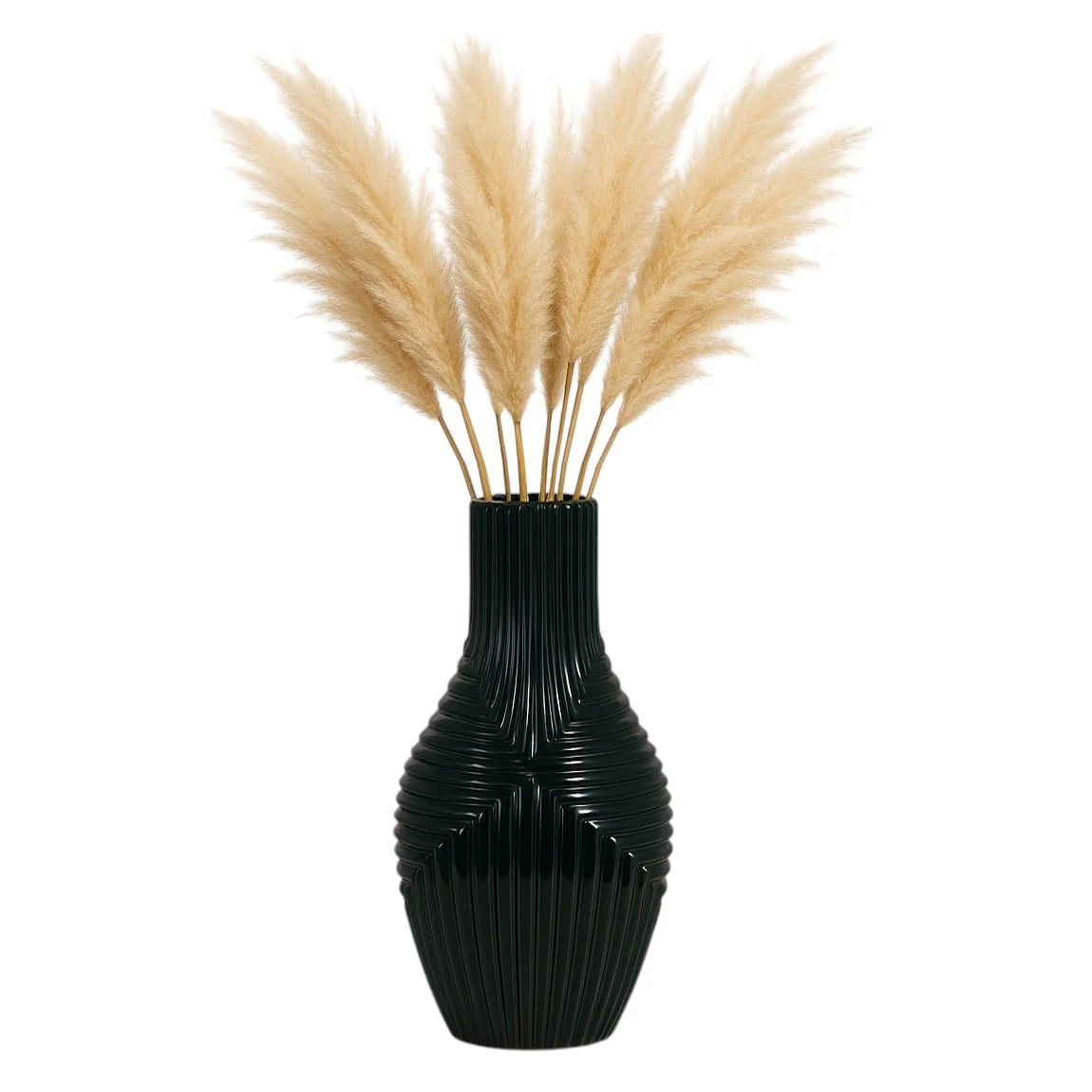 Cer, 16" Tribal Vase, Forest Green - Image 2