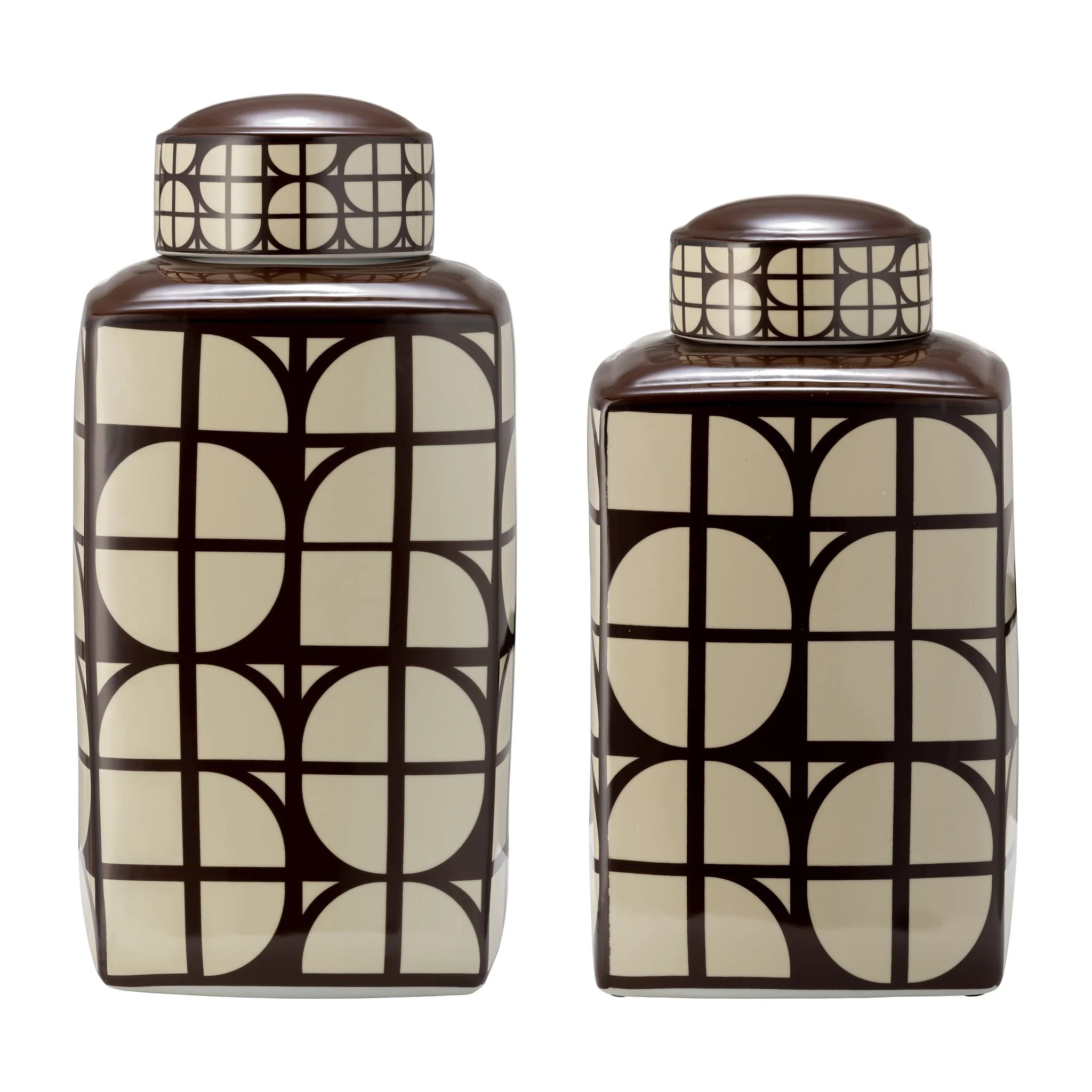 Cer, 16"h Square Jar W/ Lid, Java/cotton - Image 2