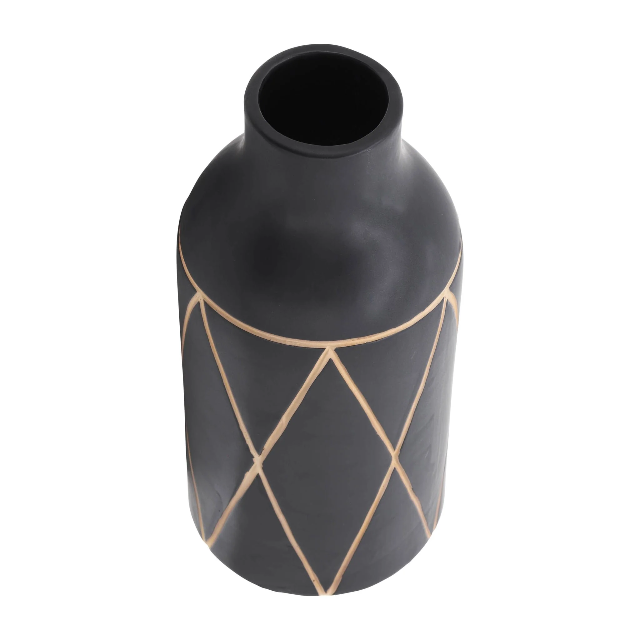 Cer, 16"h Tribal Vase, Black - Image 5