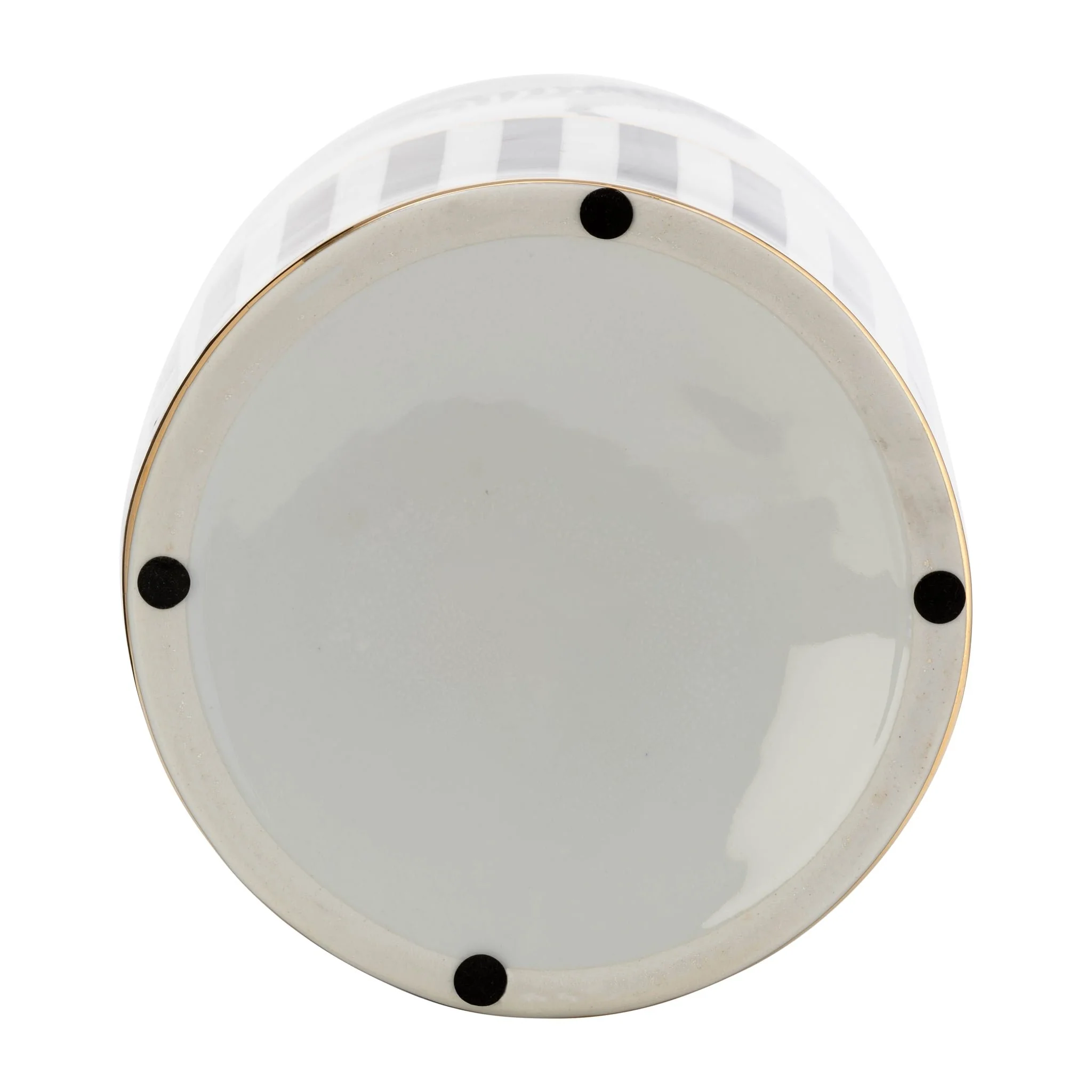 Cer, 16"h Zebra Jar W/ Lid, White/gold - Image 4