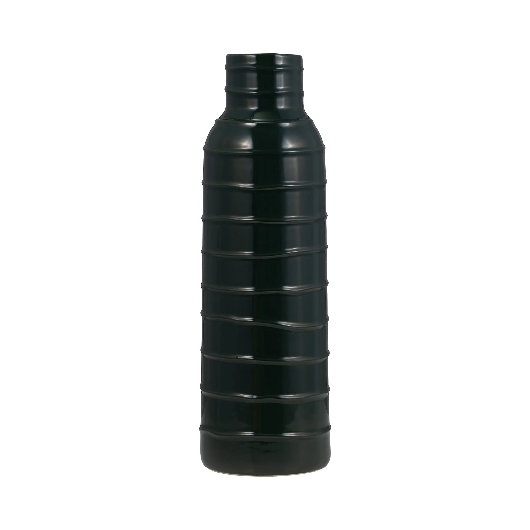 Cer, 17"h Tribal Vase, Forest Green - Image 2