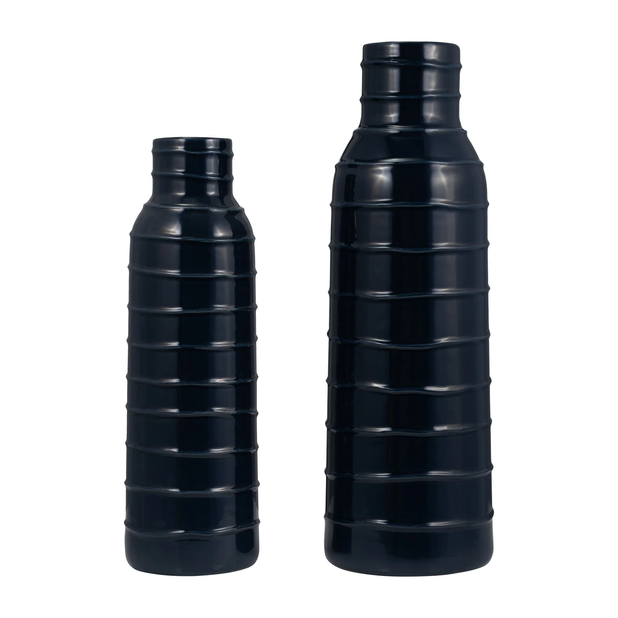 Cer, 17"h Tribal Vase, Navy Blue - Image 8