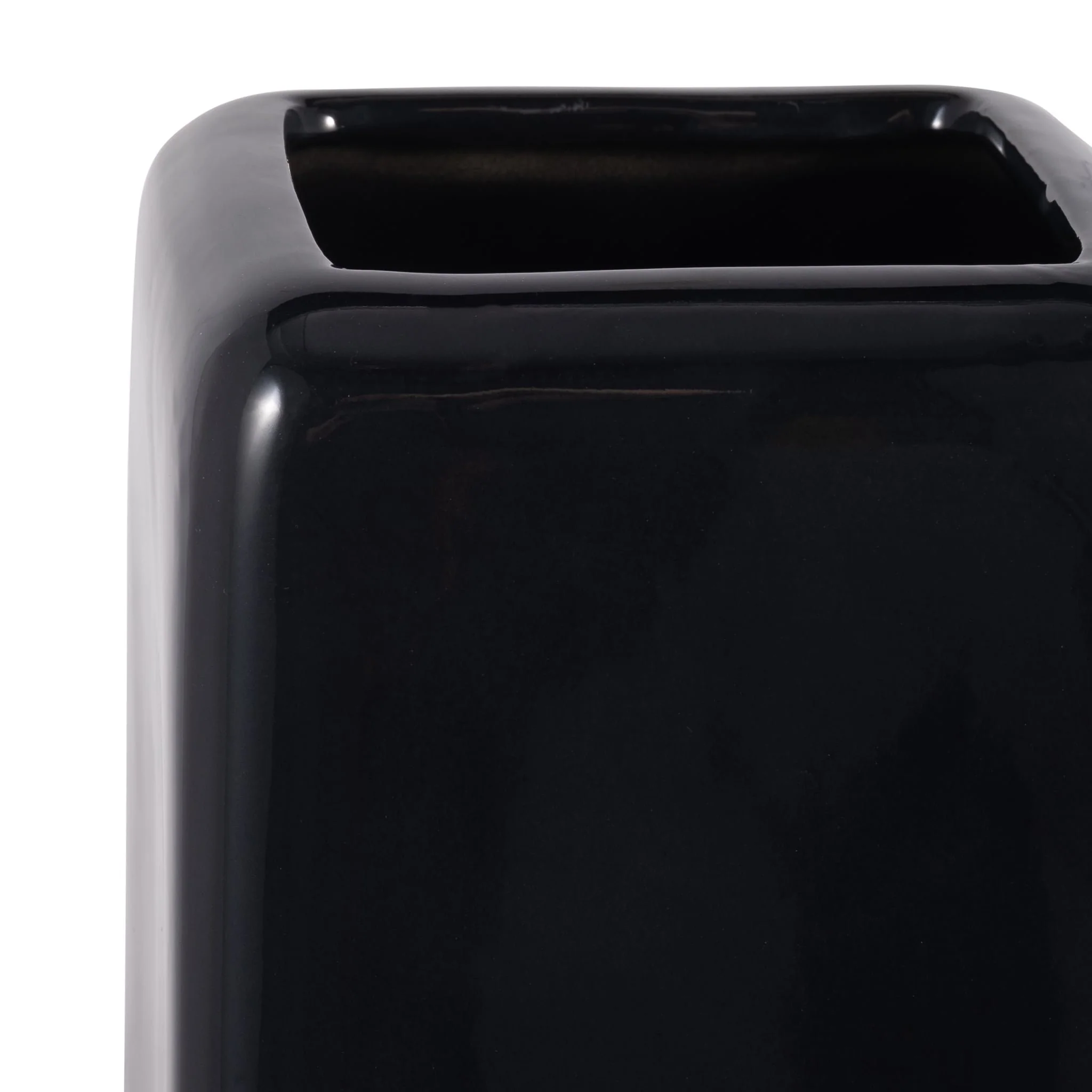 Cer, 18" Squared Grooved Vase, Black - Image 4
