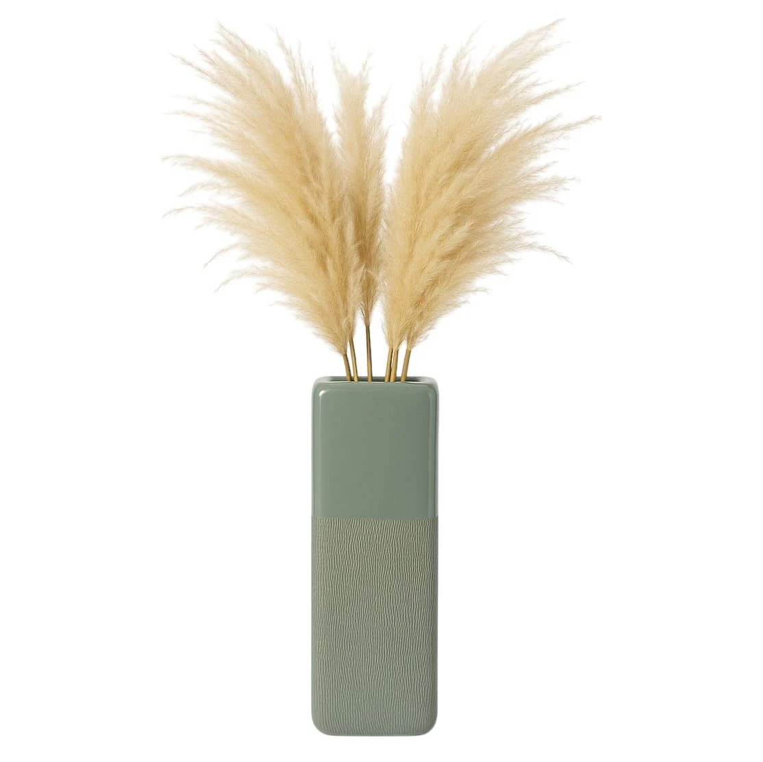 Cer, 18" Squared Grooved Vase, Cucumber - Image 2