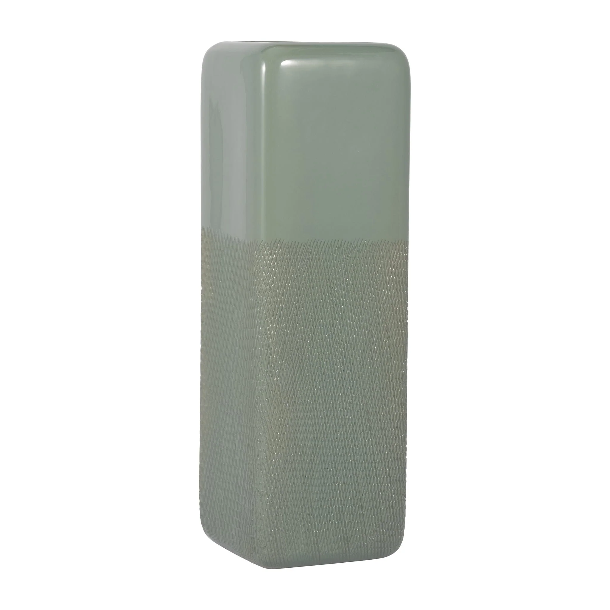 Cer, 18" Squared Grooved Vase, Cucumber - Image 3