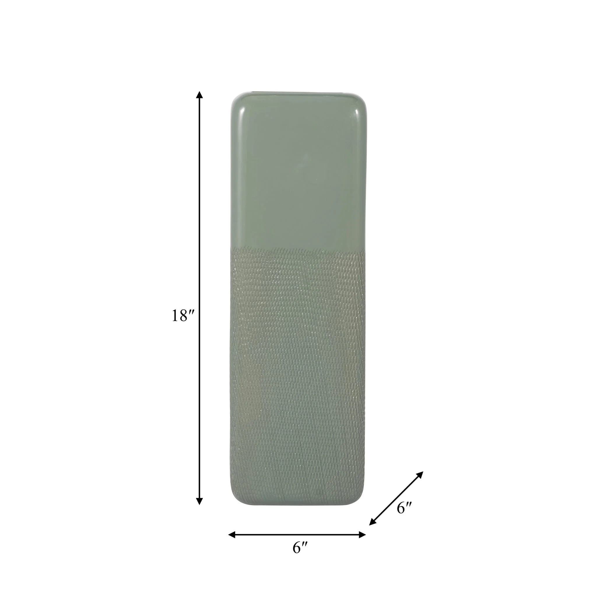 Cer, 18" Squared Grooved Vase, Cucumber - Image 7