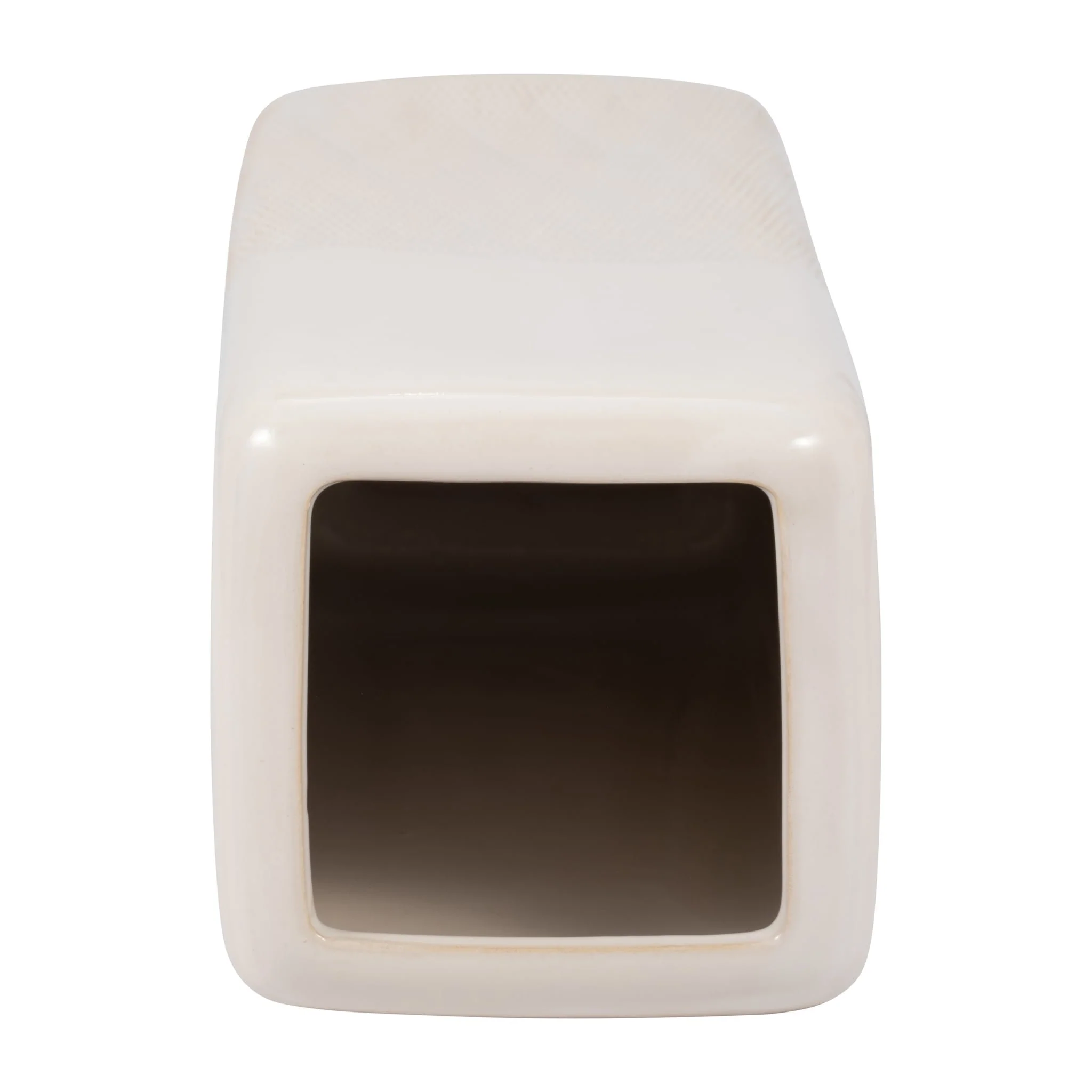 Cer, 18" Squared Grooved Vase, Ivory - Image 5