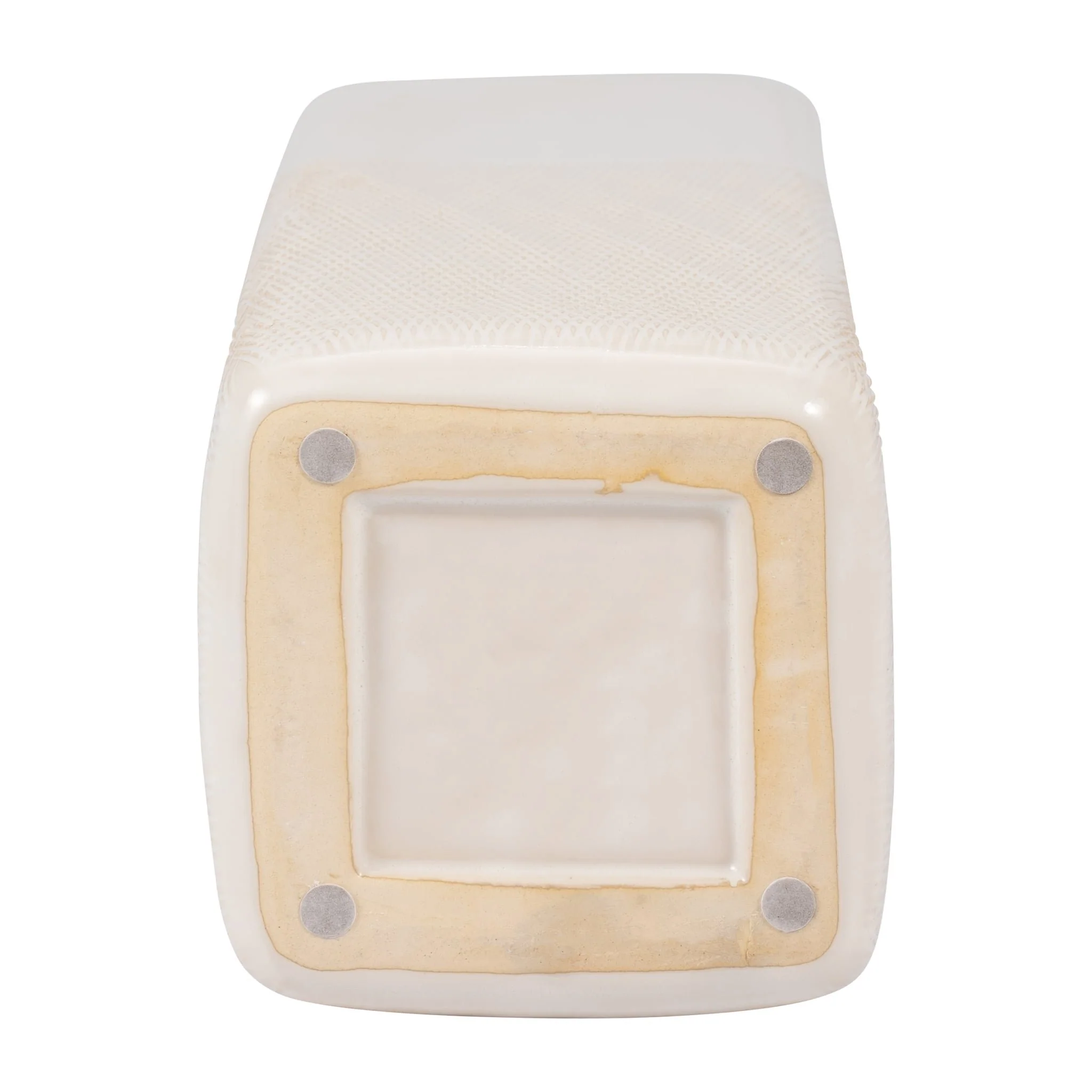 Cer, 18" Squared Grooved Vase, Ivory - Image 6