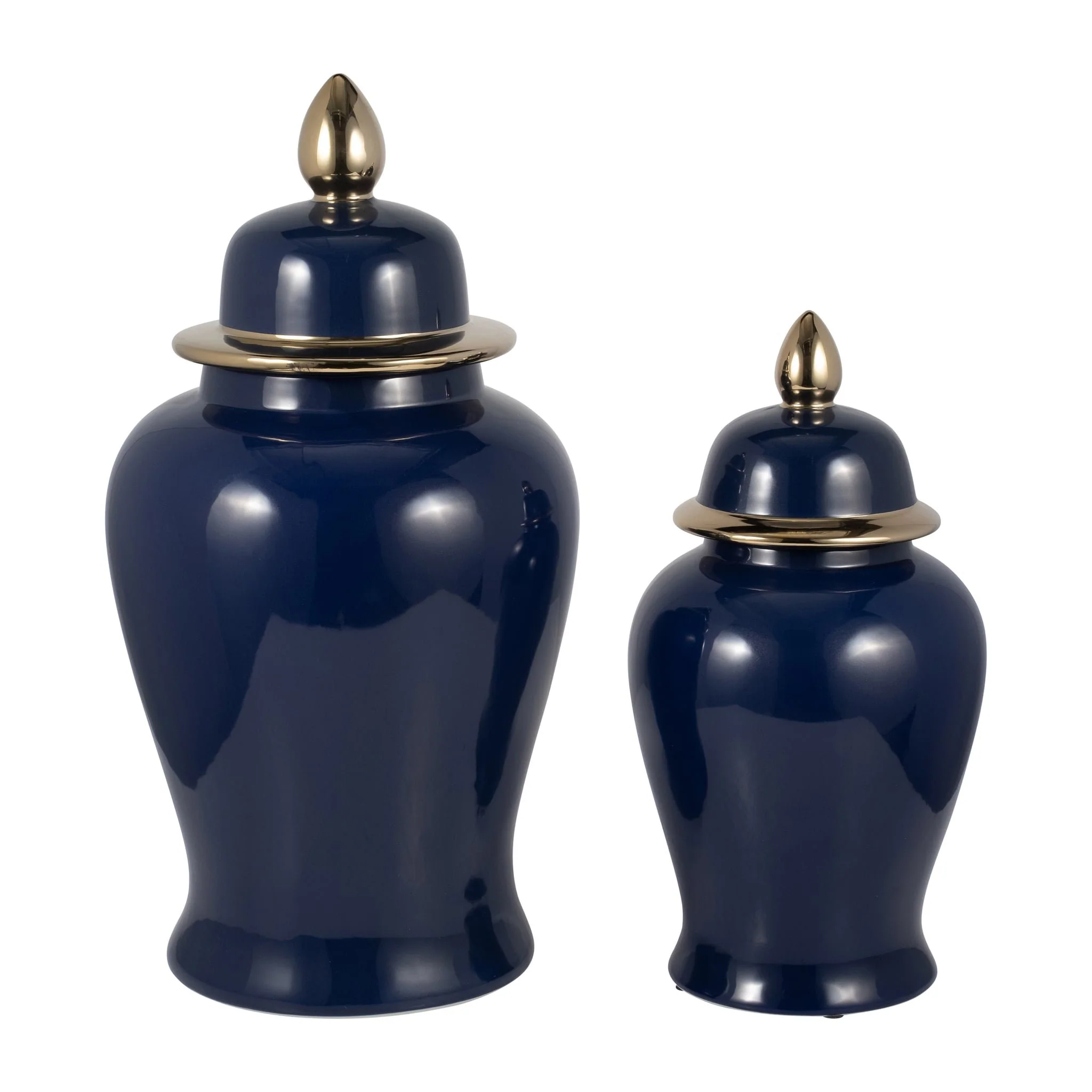 Cer, 18" Temple Jar, Navy/gold - Image 7