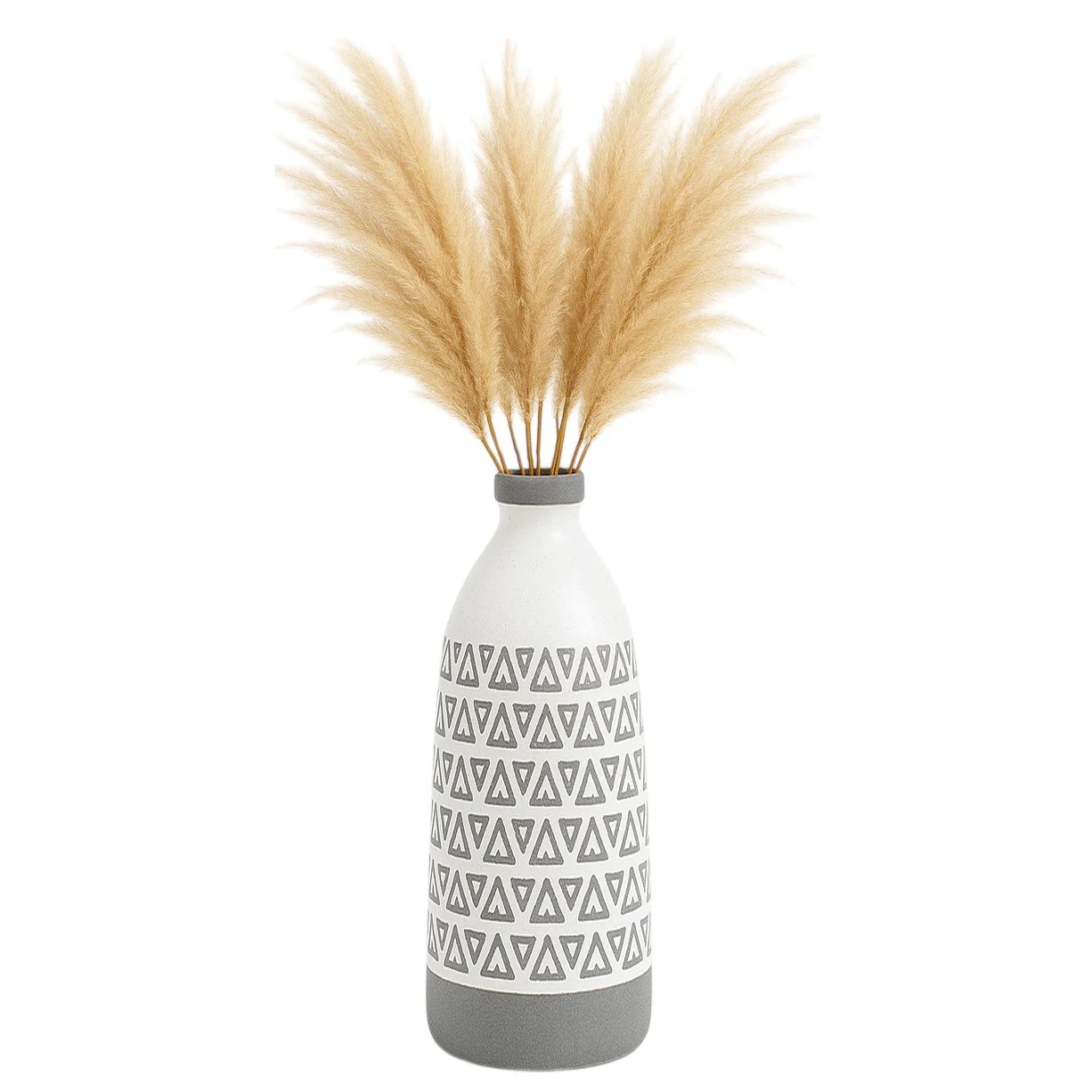Cer, 18"h Aztec Vase, Gray - Image 2