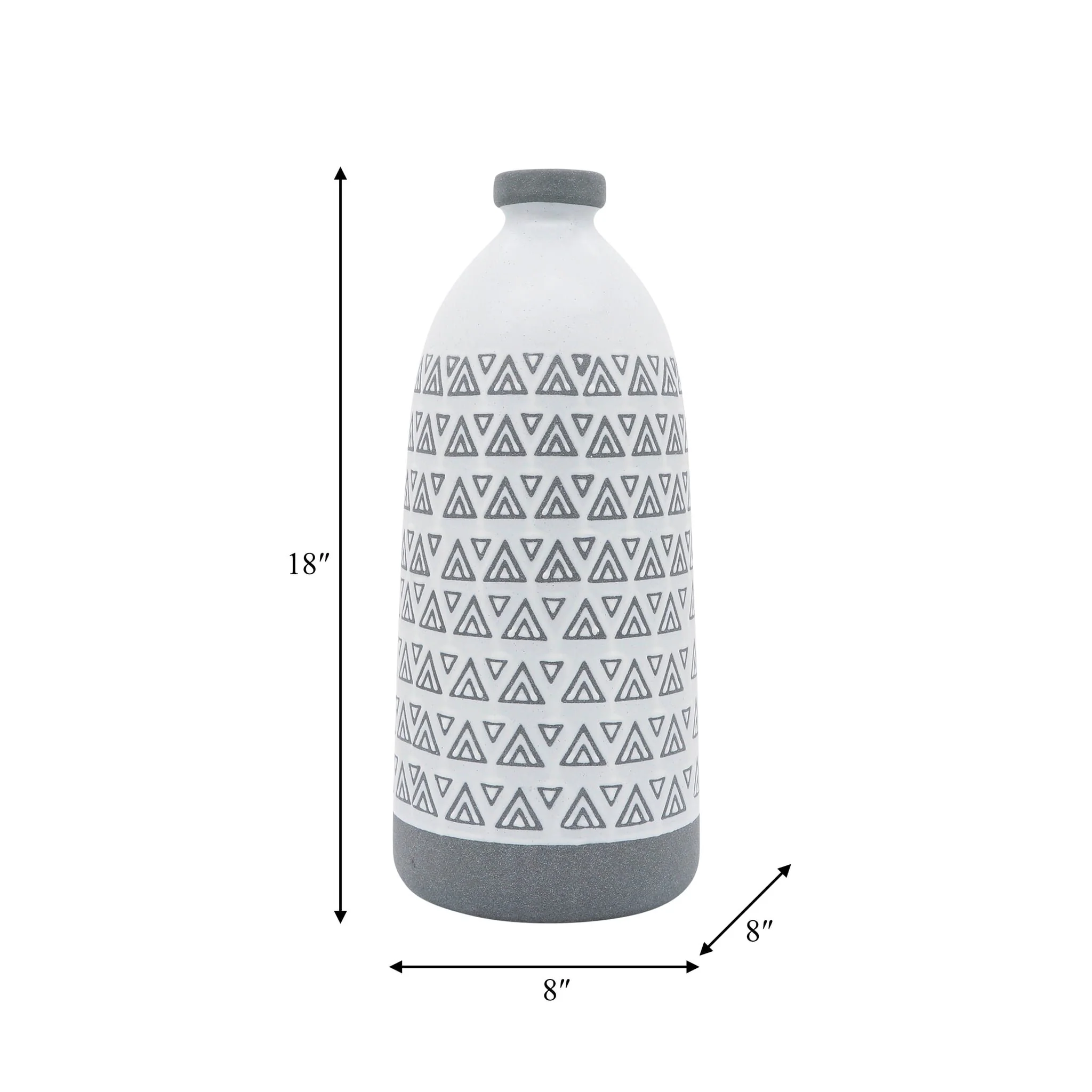 Cer, 18"h Aztec Vase, Gray - Image 5
