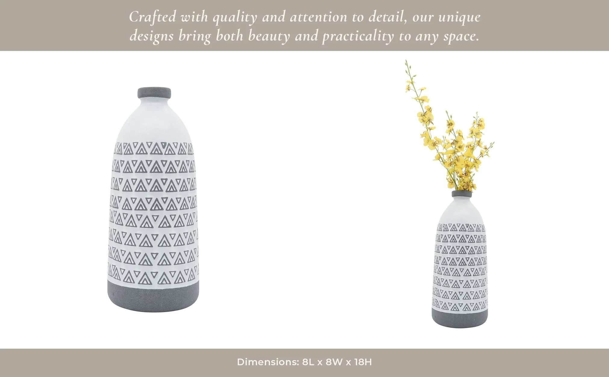 Cer, 18"h Aztec Vase, Gray - Image 9