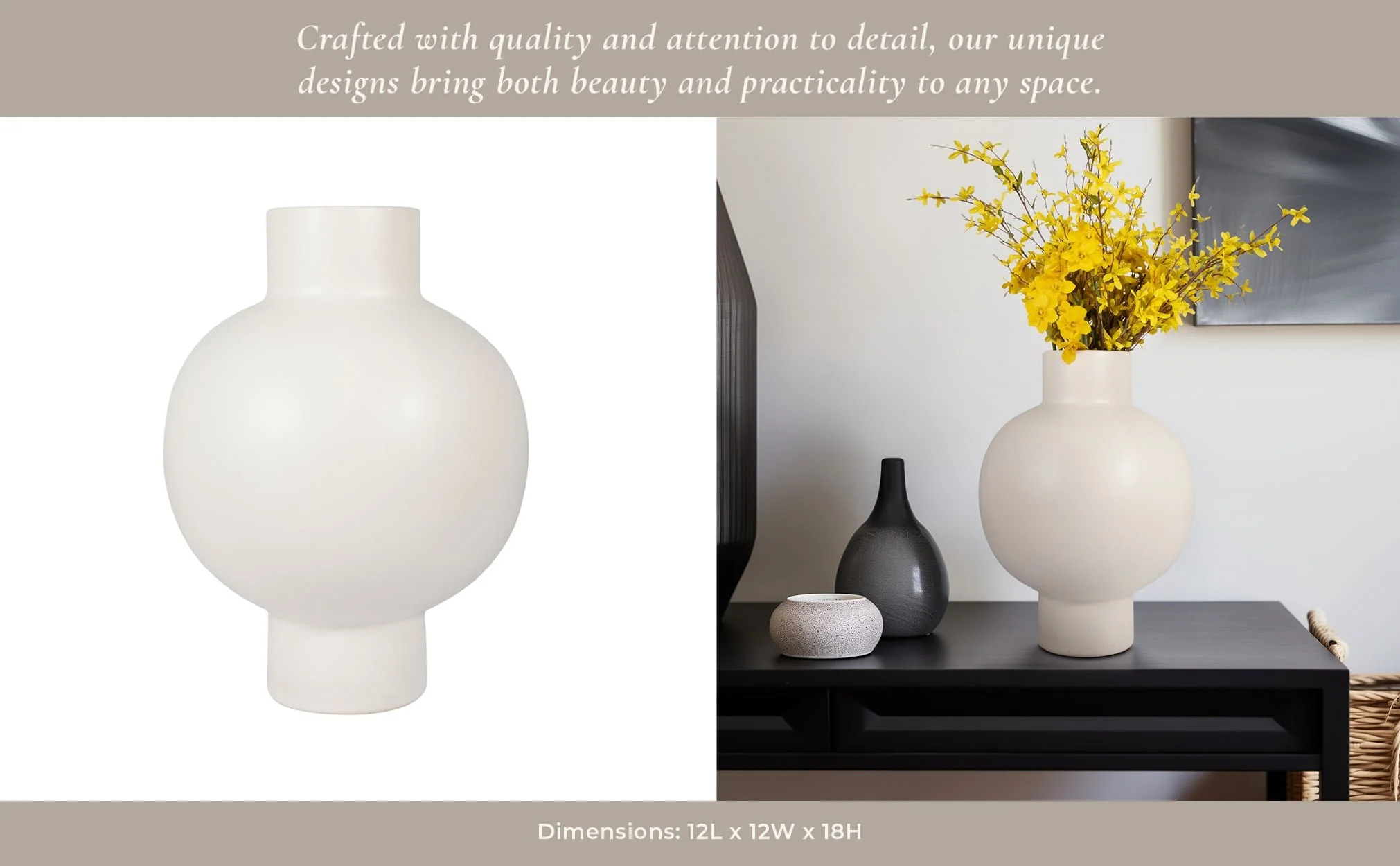Cer, 18"h Bubble Vase, Creme - Image 11