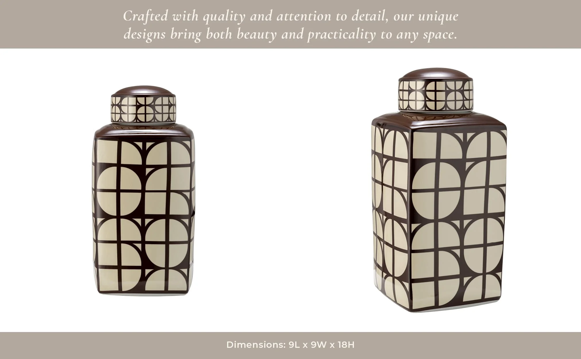 Cer, 18"h Square Jar W/ Lid, Java/cotton - Image 12