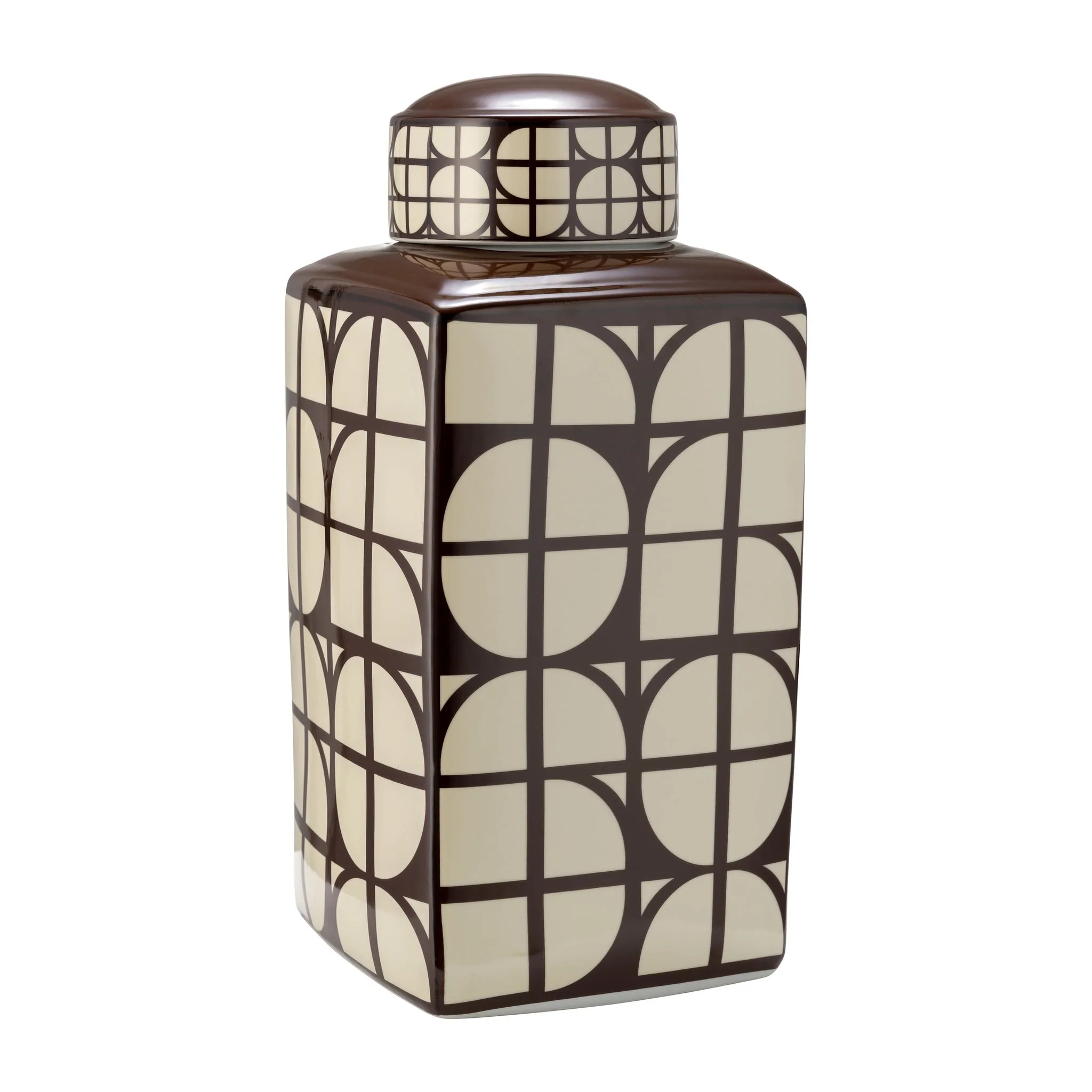 Cer, 18"h Square Jar W/ Lid, Java/cotton - Image 3