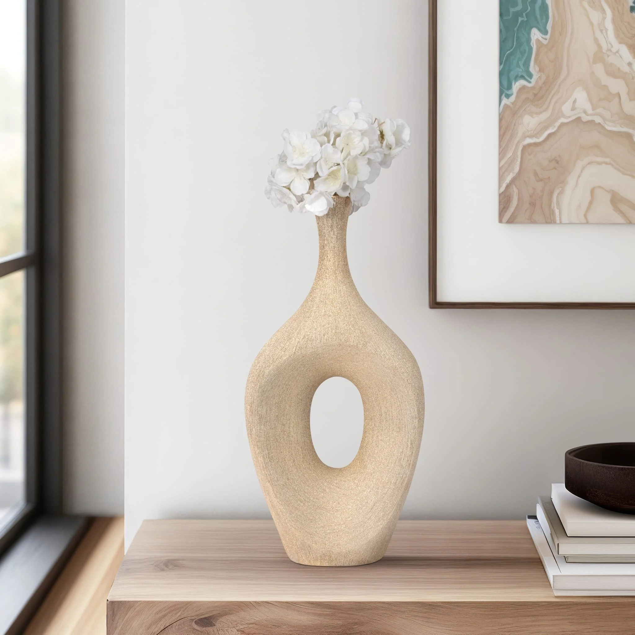 Cer, 19" Beaded Open Cut Vase, Champ - Image 10