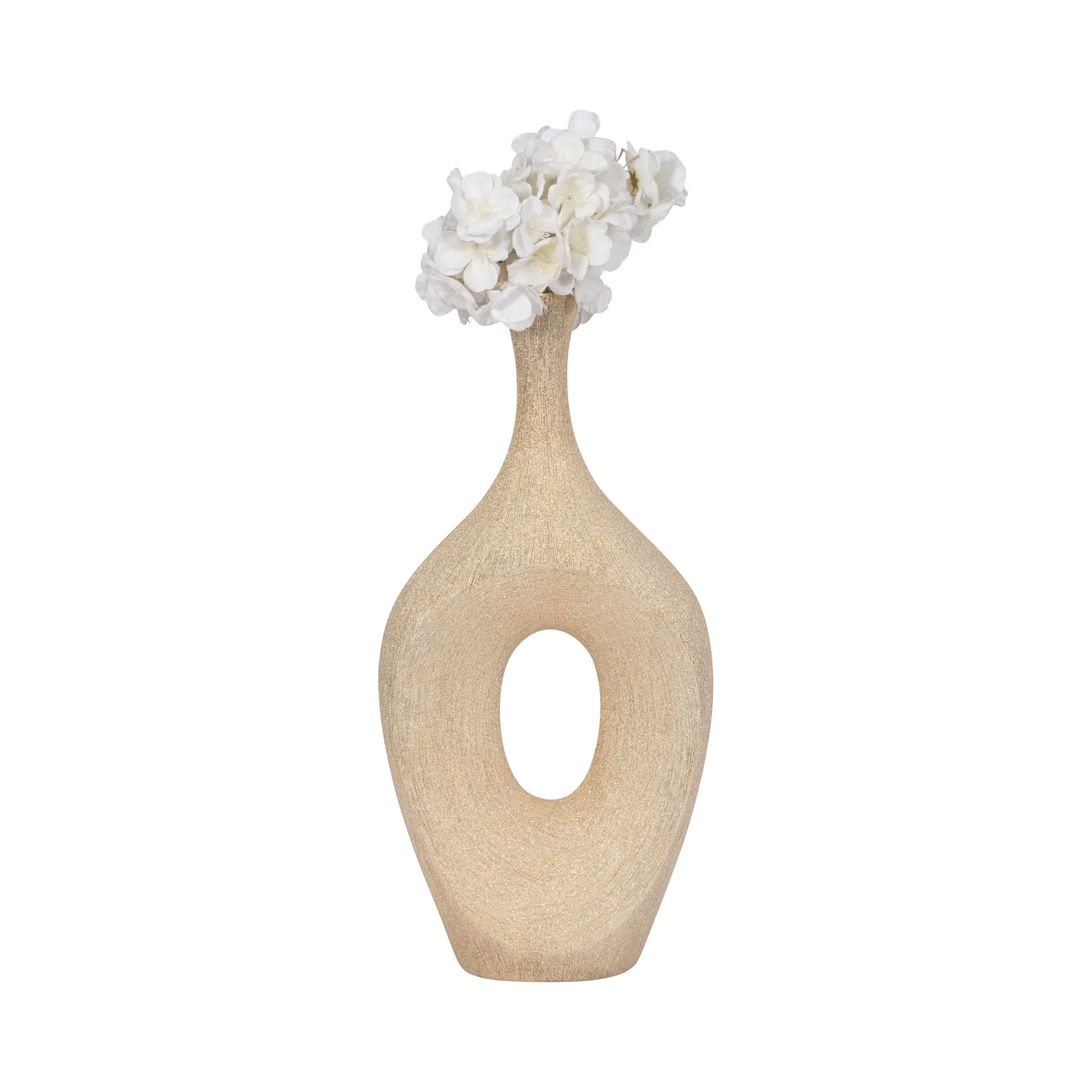 Cer, 19" Beaded Open Cut Vase, Champ - Image 2