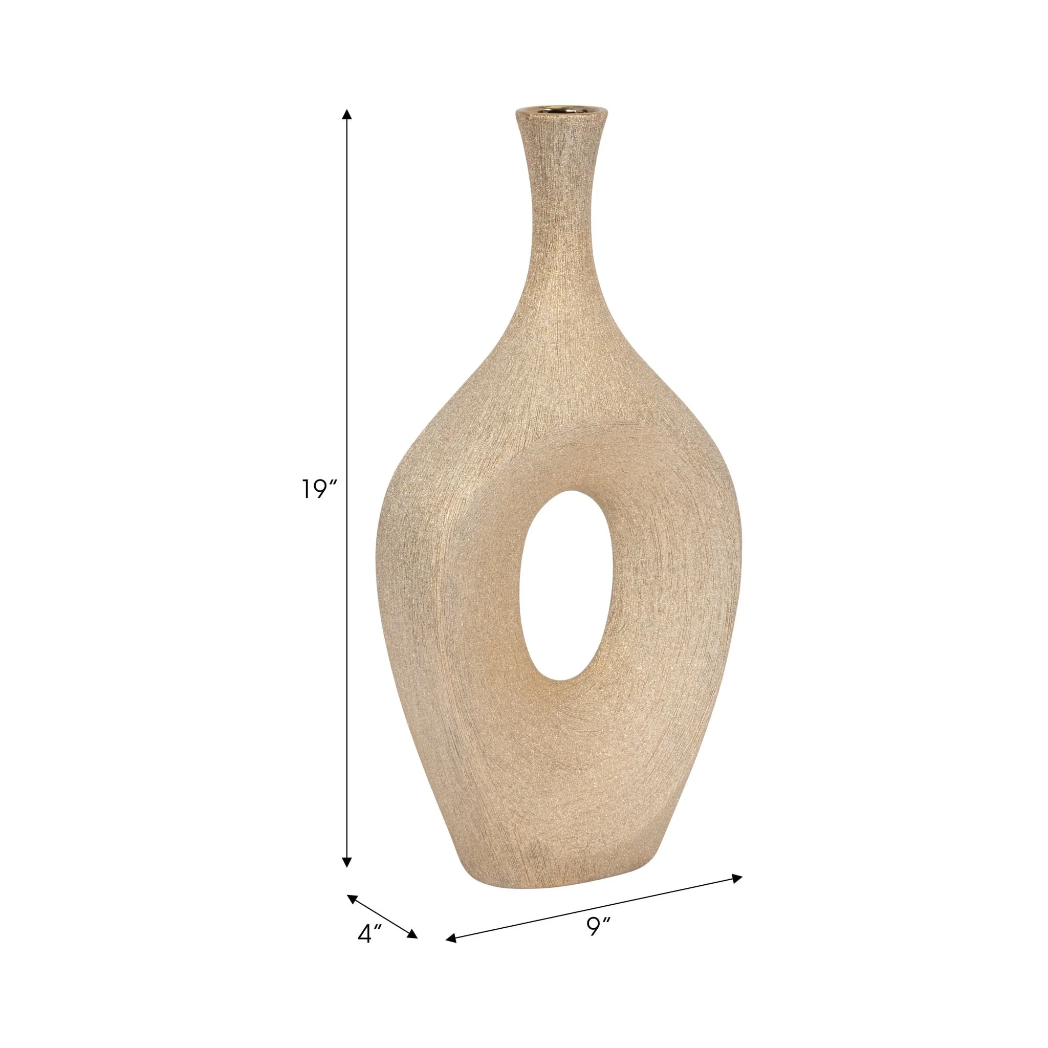 Cer, 19" Beaded Open Cut Vase, Champ - Image 8