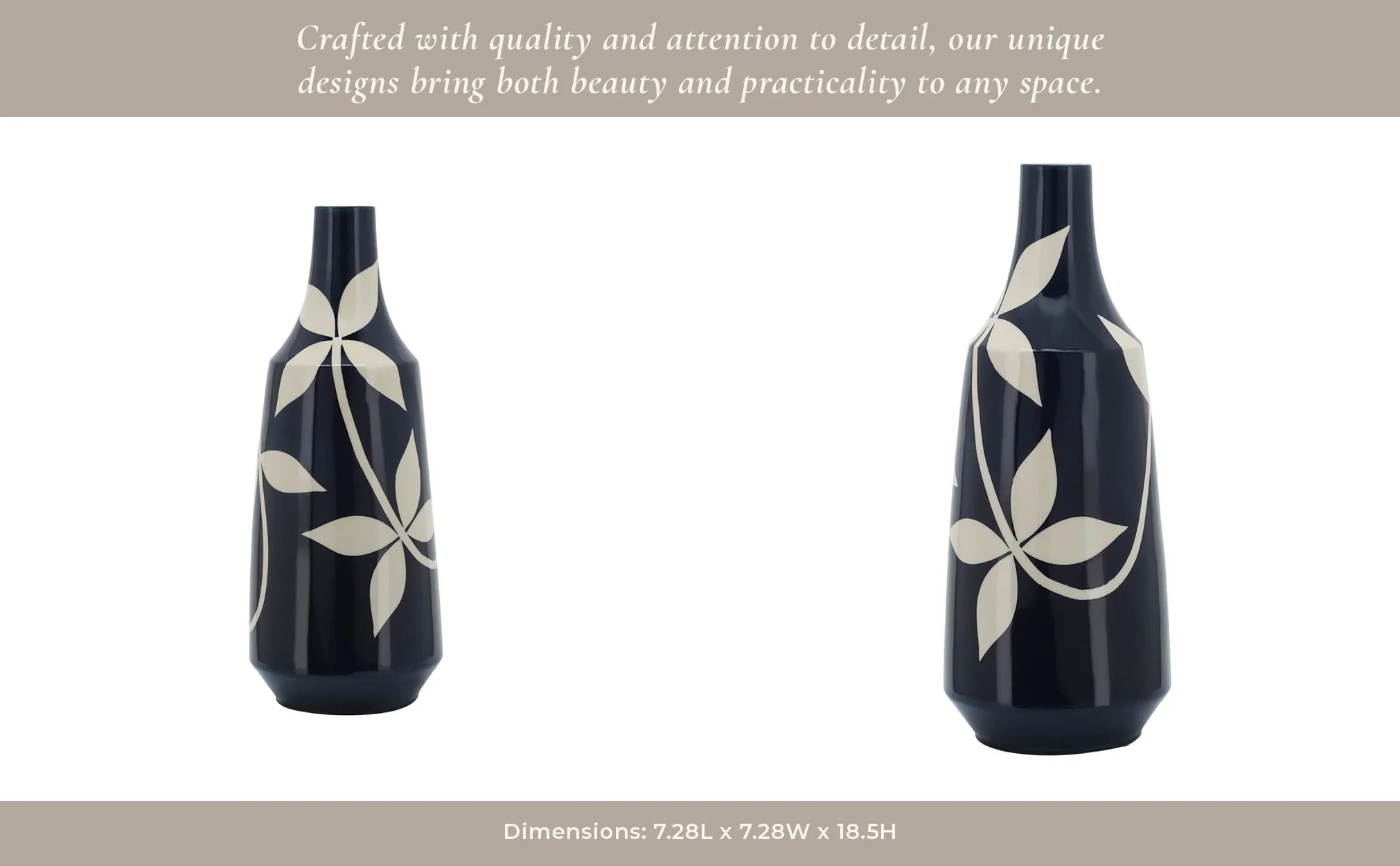 Cer,  19" Leaf Vase, Blue - Image 14