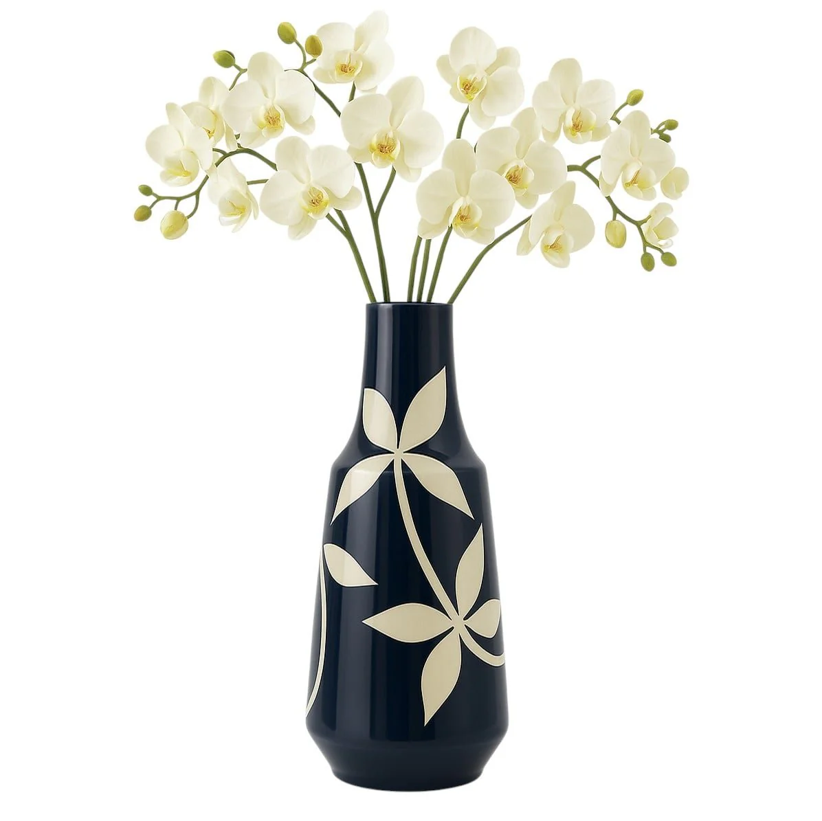 Cer,  19" Leaf Vase, Blue - Image 2