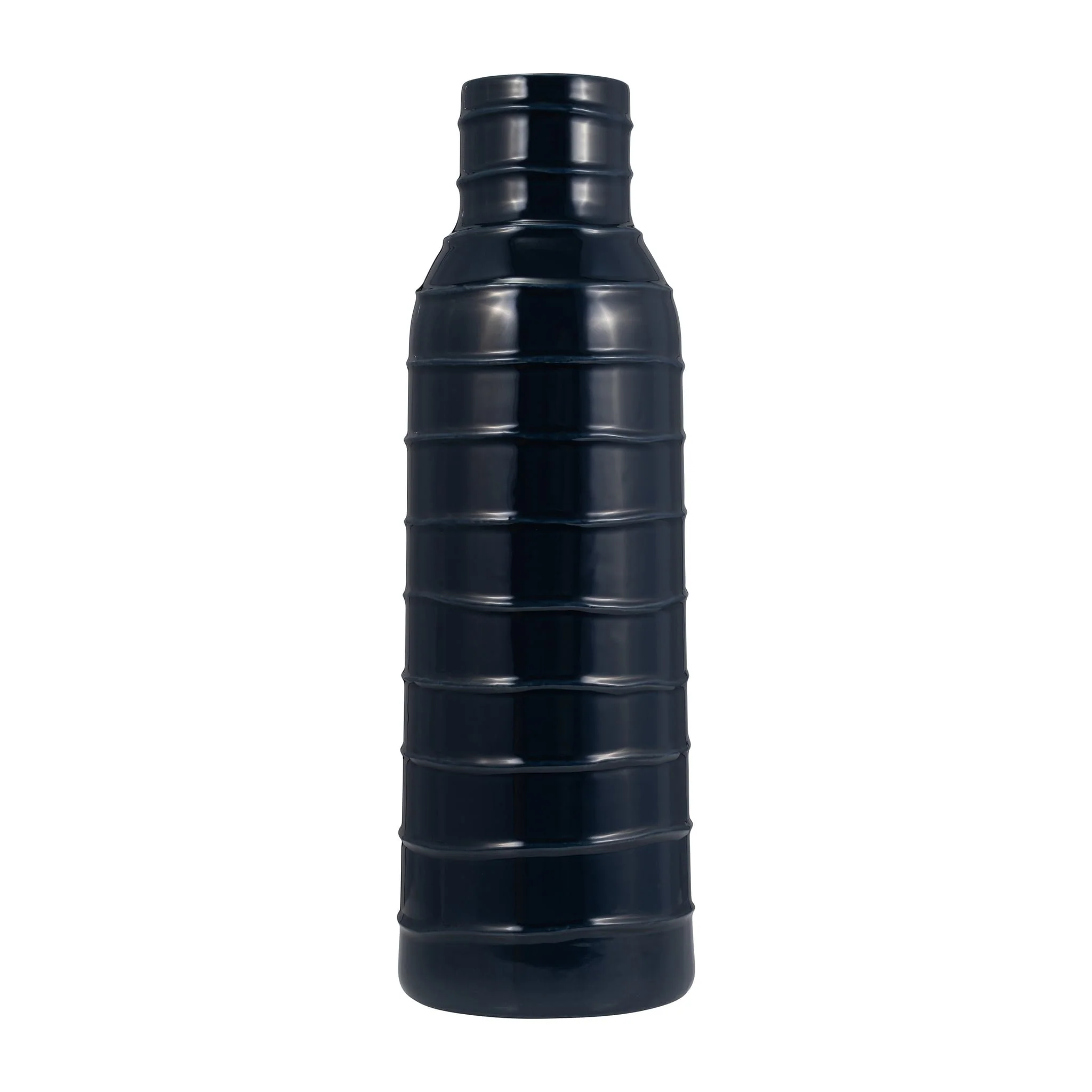 Cer, 20"h Tribal Vase, Navy Blue - Image 3