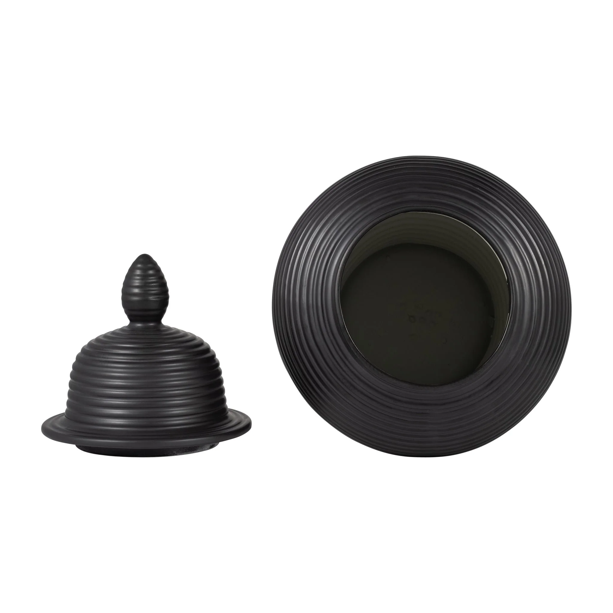 Cer, 24" Ribbed Temple Jar, Black - Image 5