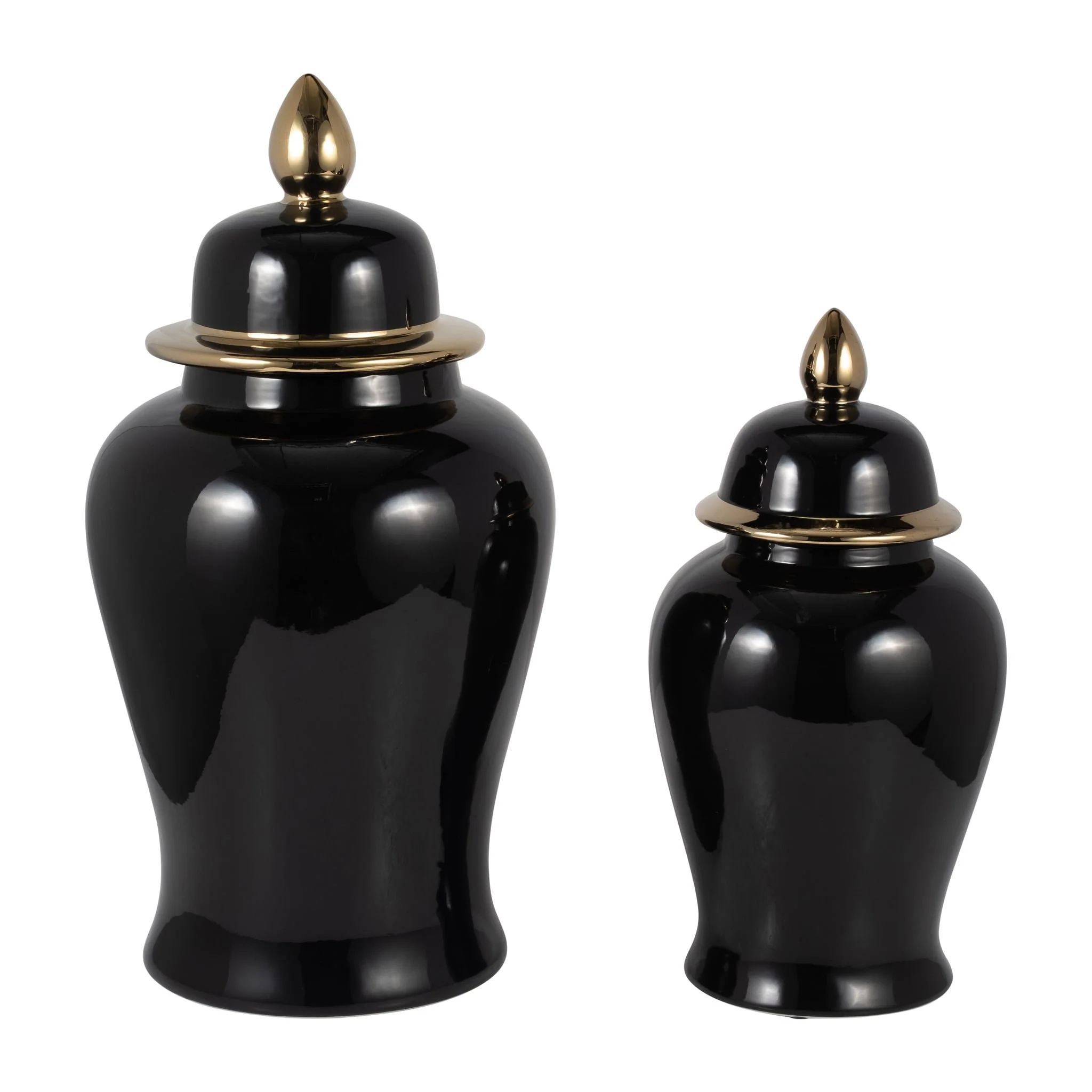 Cer, 24" Temple Jar, Black/gold - Image 7