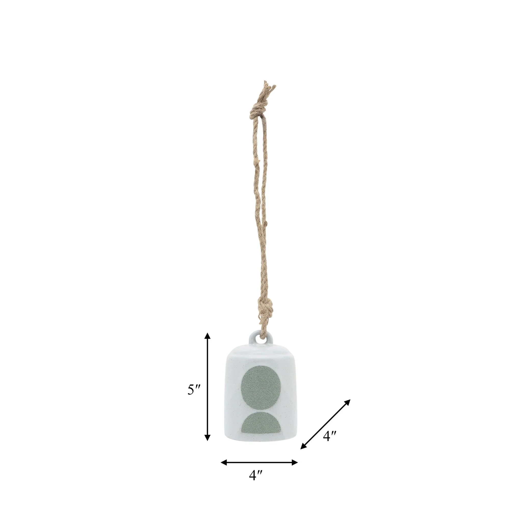Cer, 4" Hanging Bell Circles, White/green - Image 4