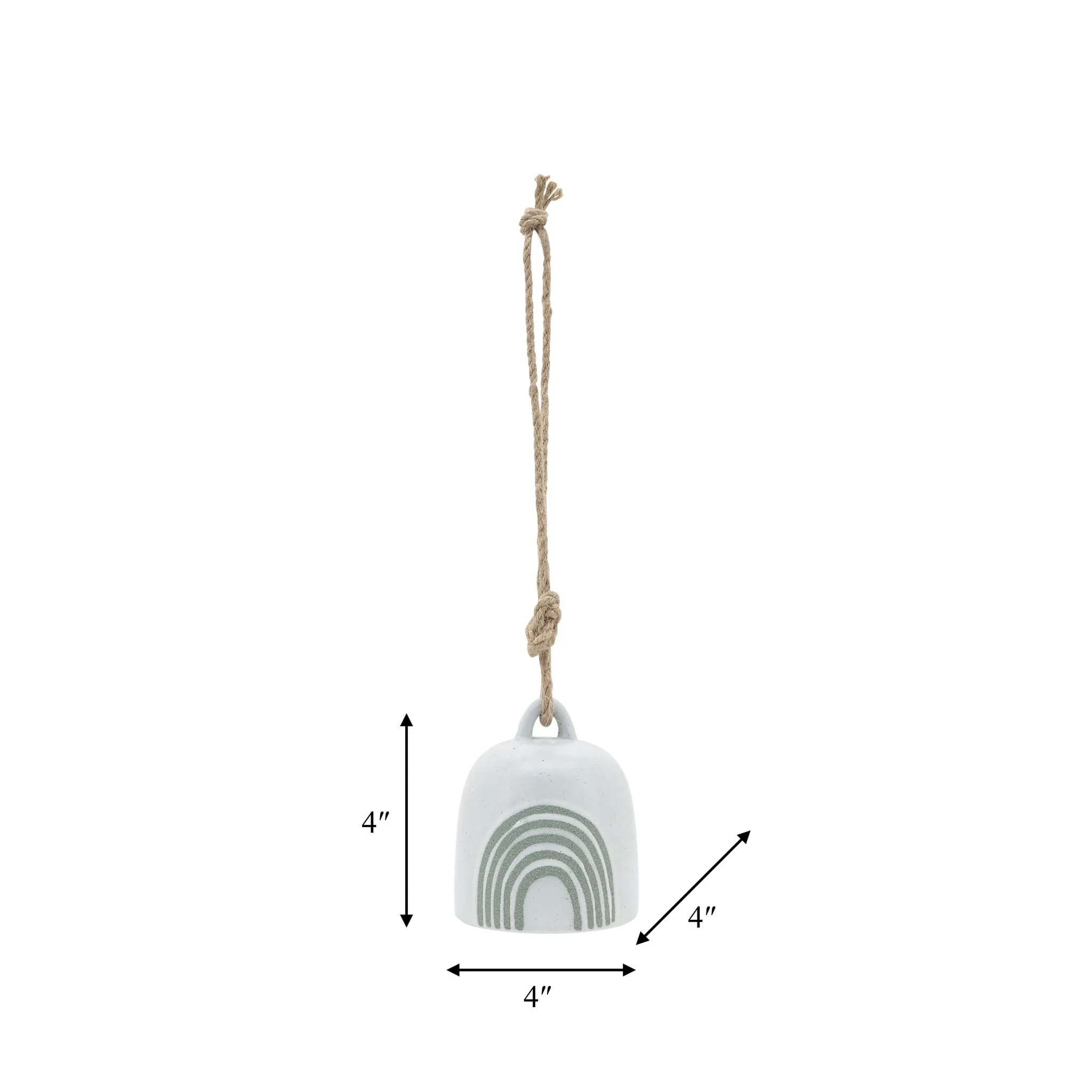 Cer, 4" Hanging Bell Rainbow, White/green - Image 4