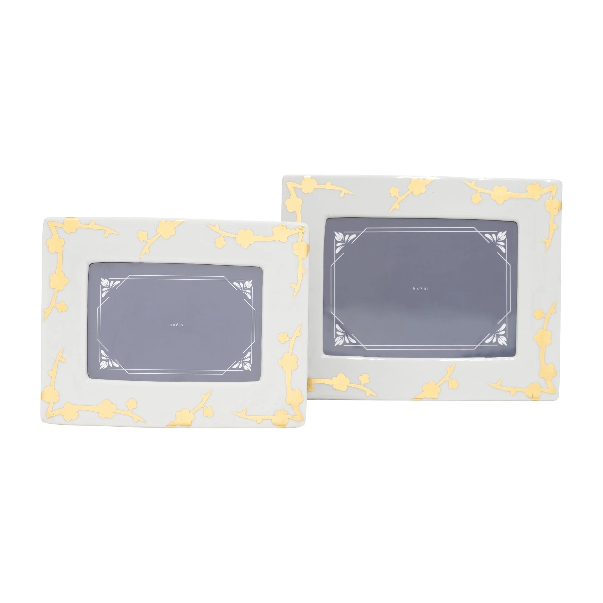 Cer, 4x6 Cherry Blossom Photo Frame, Gold/white - Image 6