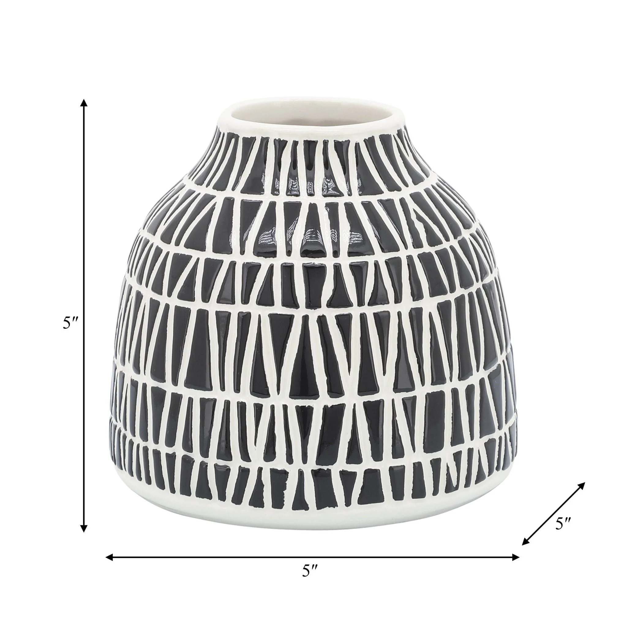 Cer, 5" Tribal Vase, Black - Image 8
