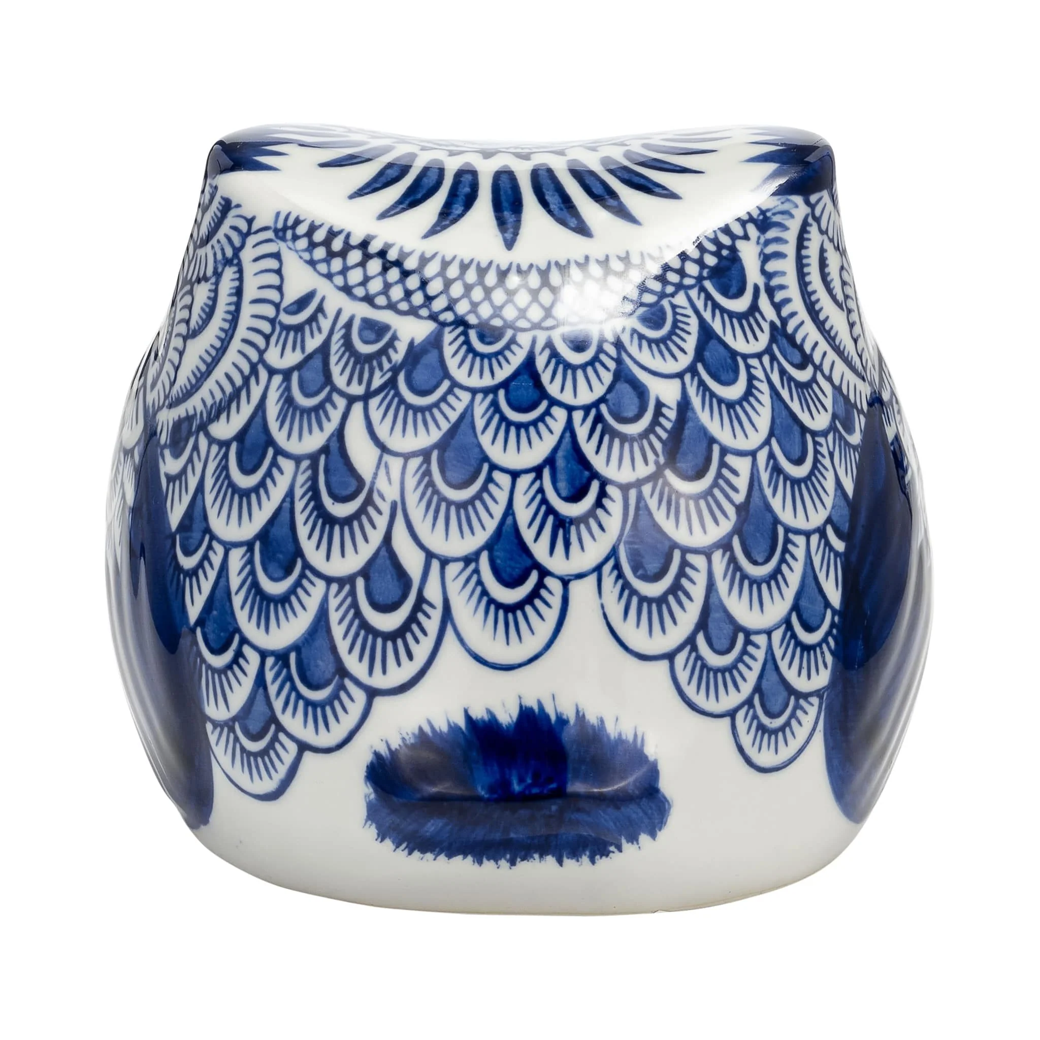 Cer, 5"h Chinoiserie Owl, Blue/white - Image 4