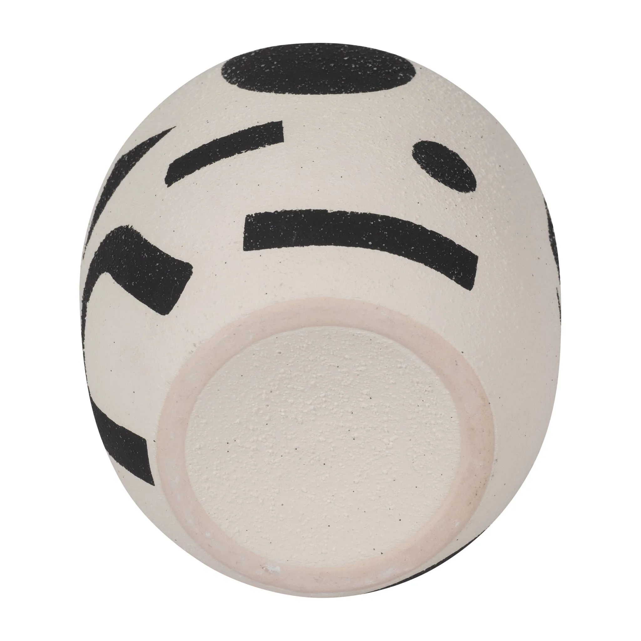 Cer, 6" Funky Bulbous Vase, Ivory/black - Image 7
