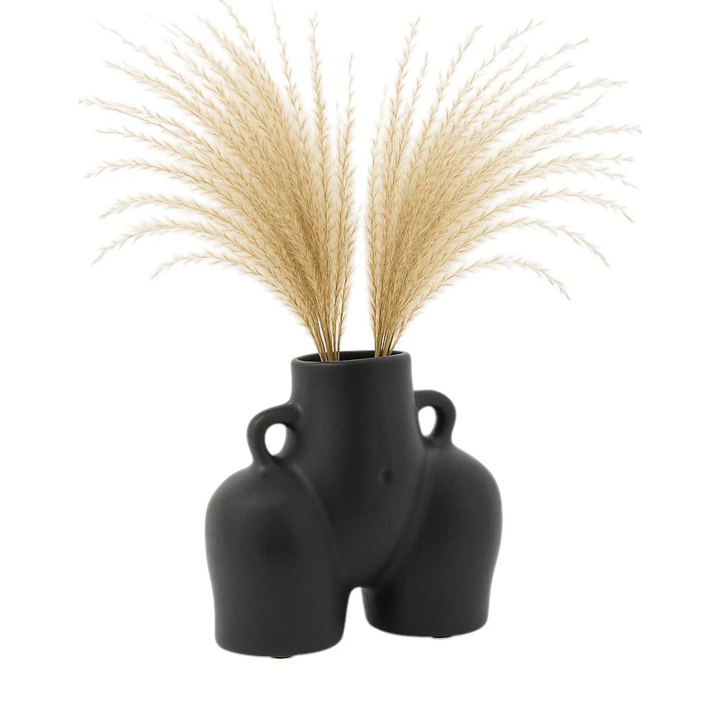 Cer, 6" Half Body Vase, Black - Image 2