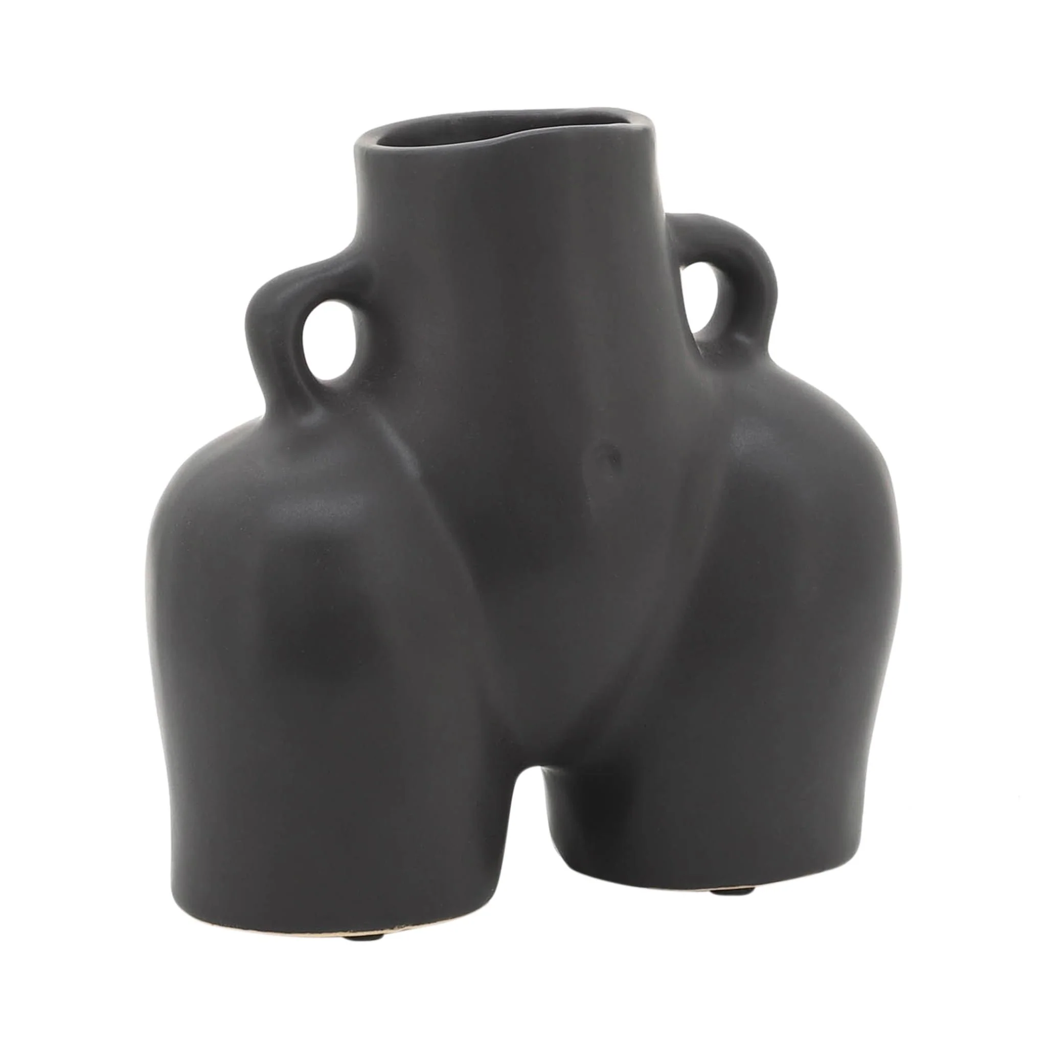Cer, 6" Half Body Vase, Black - Image 3