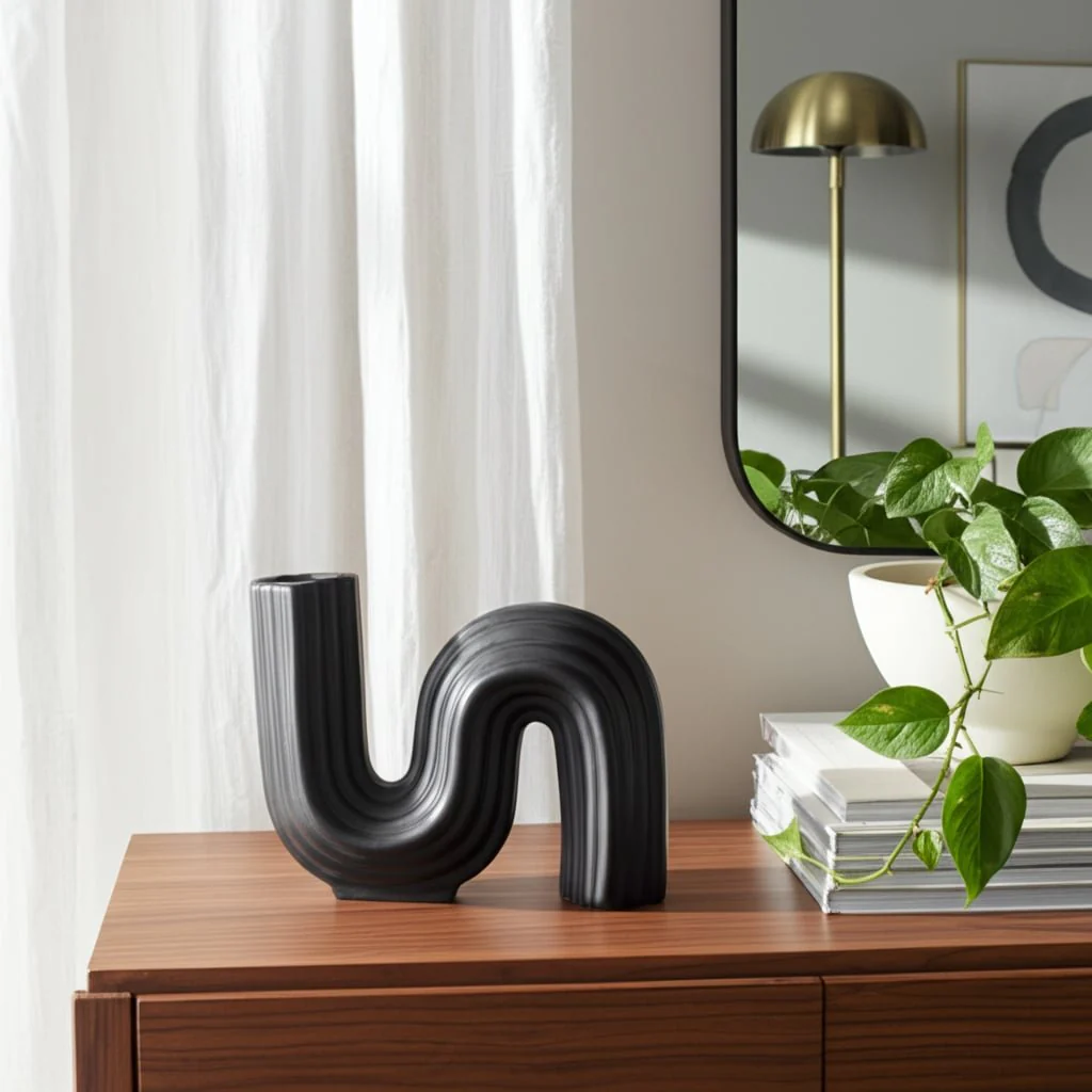 Cer, 6" Loopy Vase, Black - Image 12
