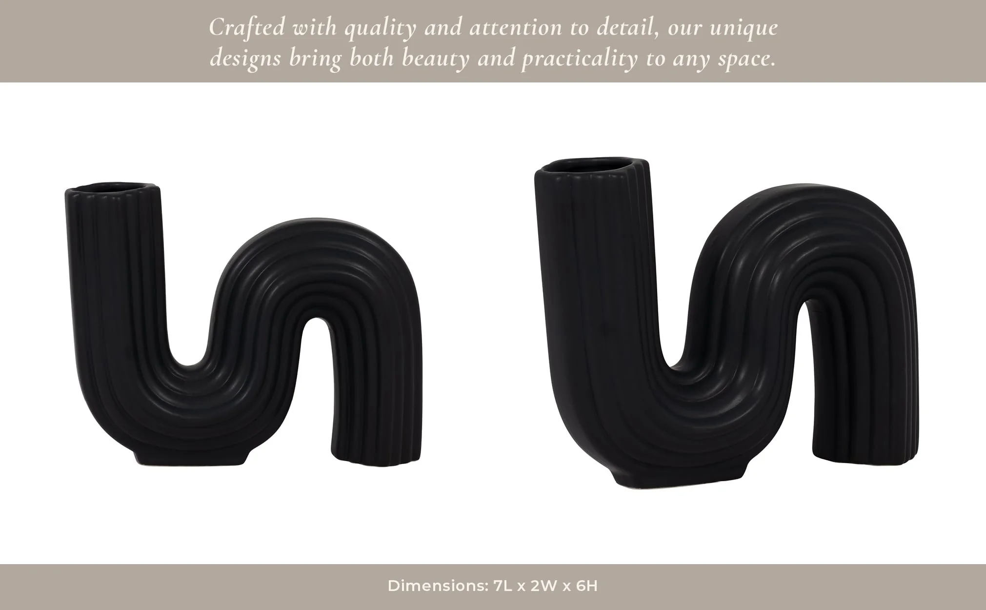 Cer, 6" Loopy Vase, Black - Image 15