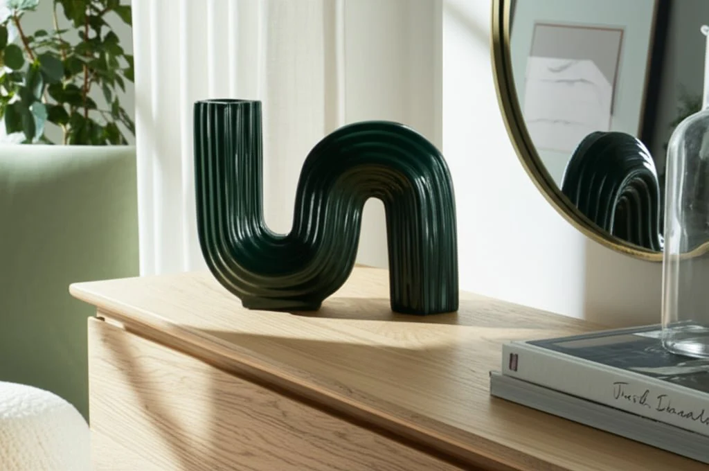 Cer, 6" Loopy Vase, Forest Green - Image 10