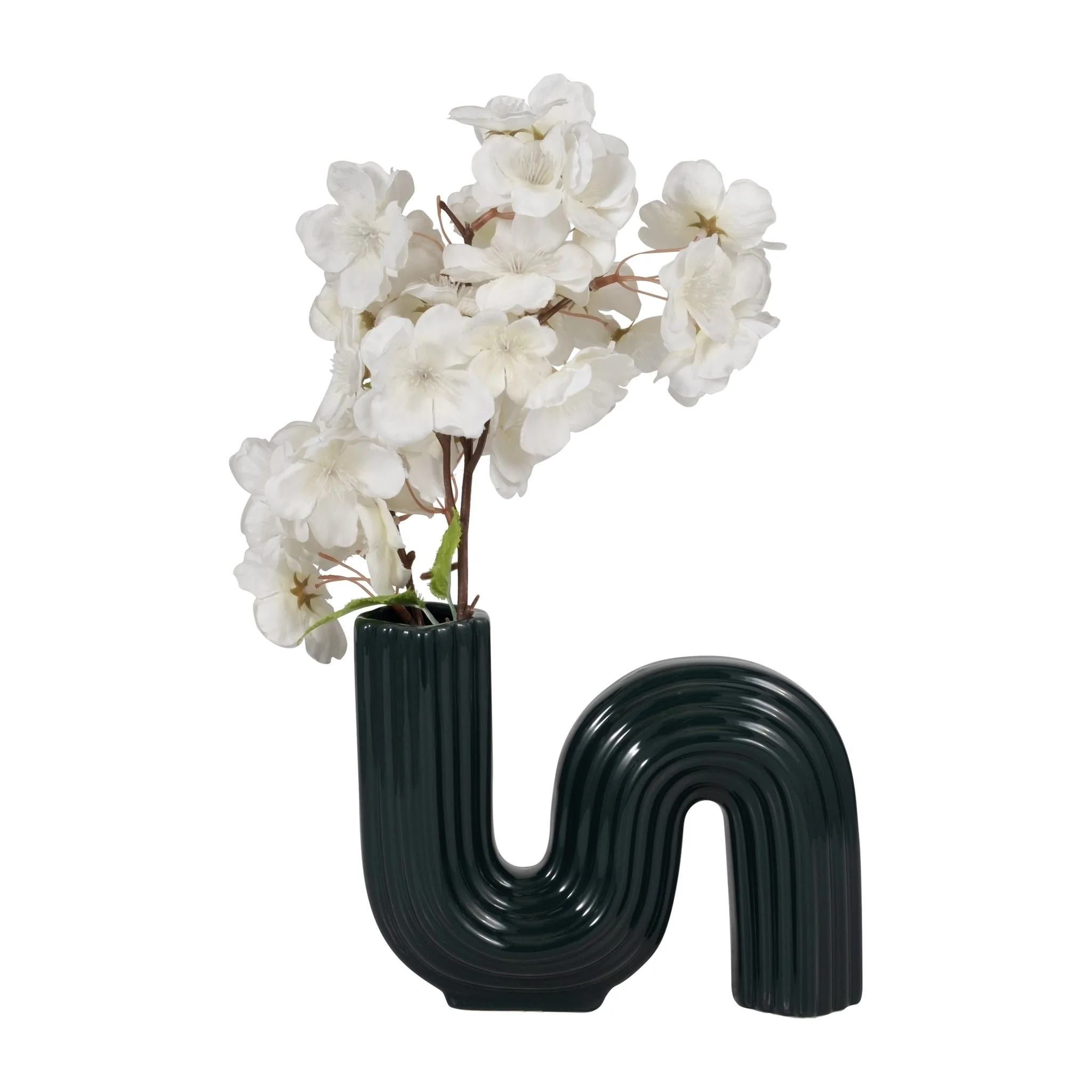 Cer, 6" Loopy Vase, Forest Green - Image 4
