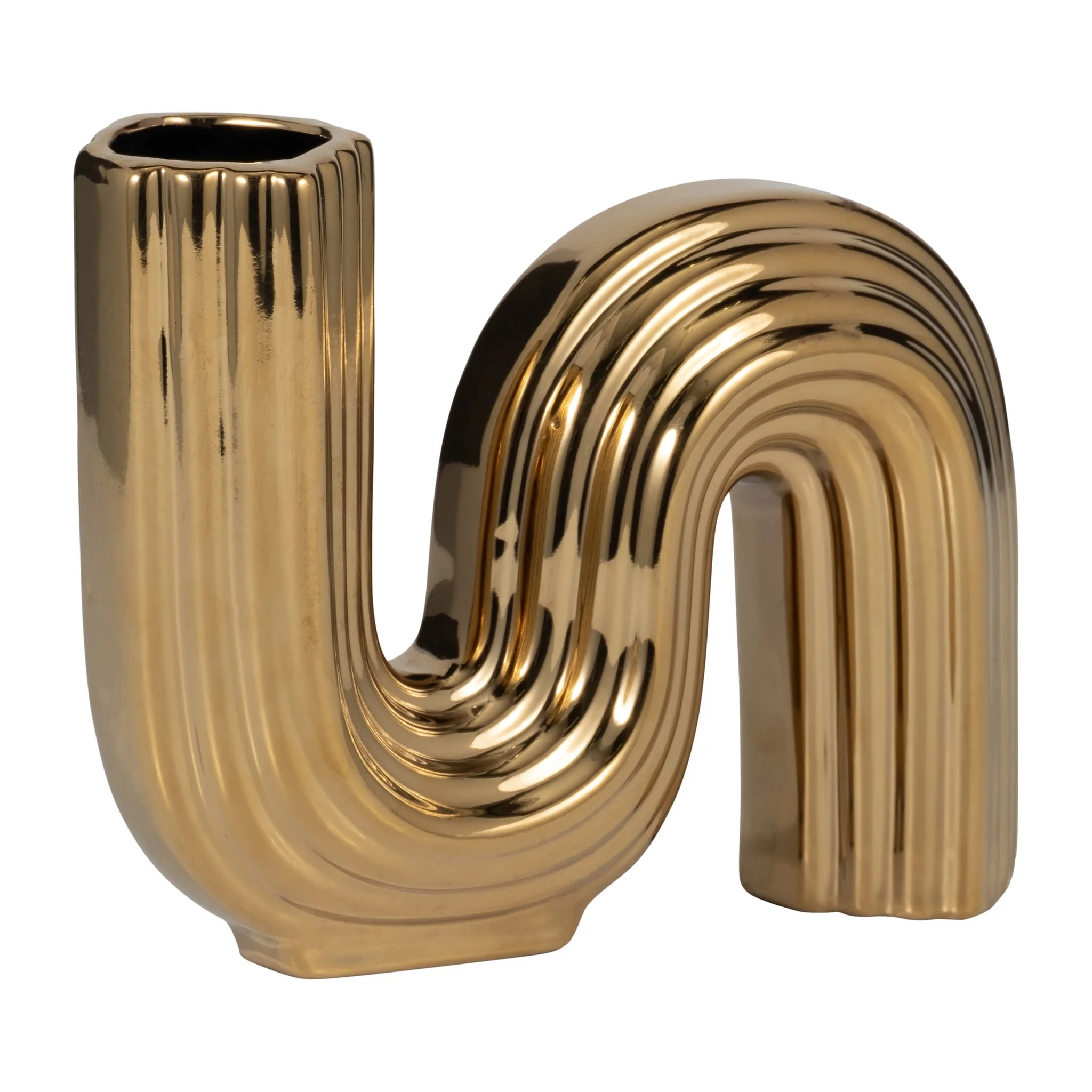Cer, 6" Loopy Vase, Gold - Image 2