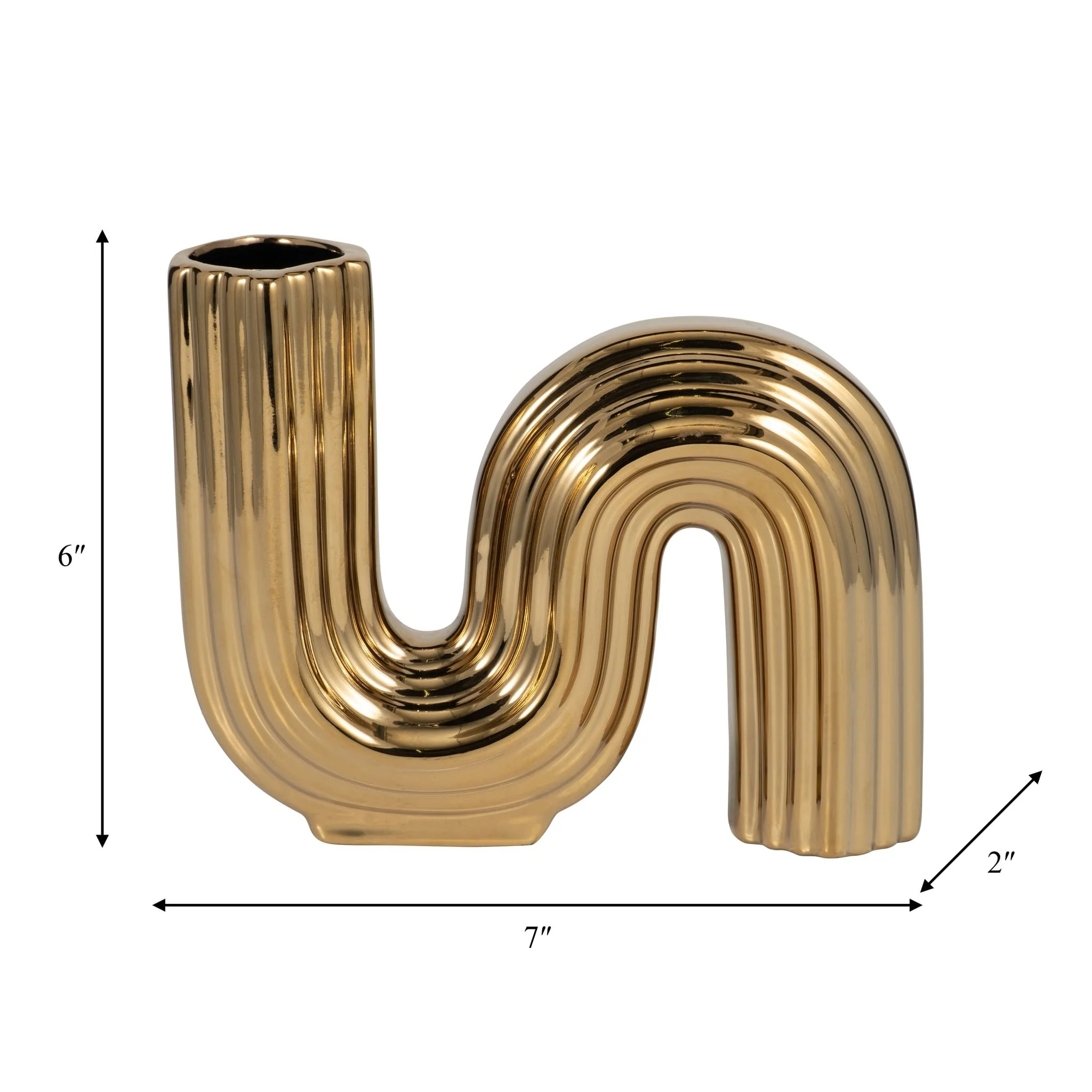 Cer, 6" Loopy Vase, Gold - Image 8