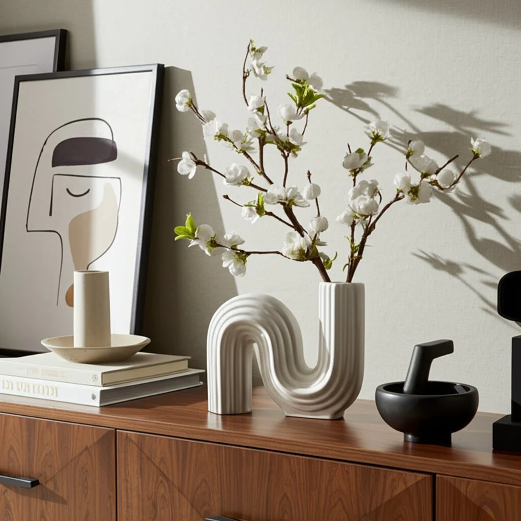 Cer, 6" Loopy Vase, White - Image 11