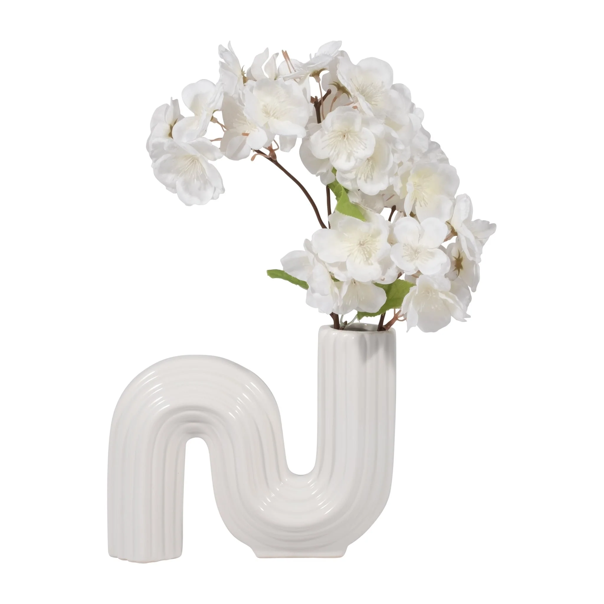 Cer, 6" Loopy Vase, White - Image 4
