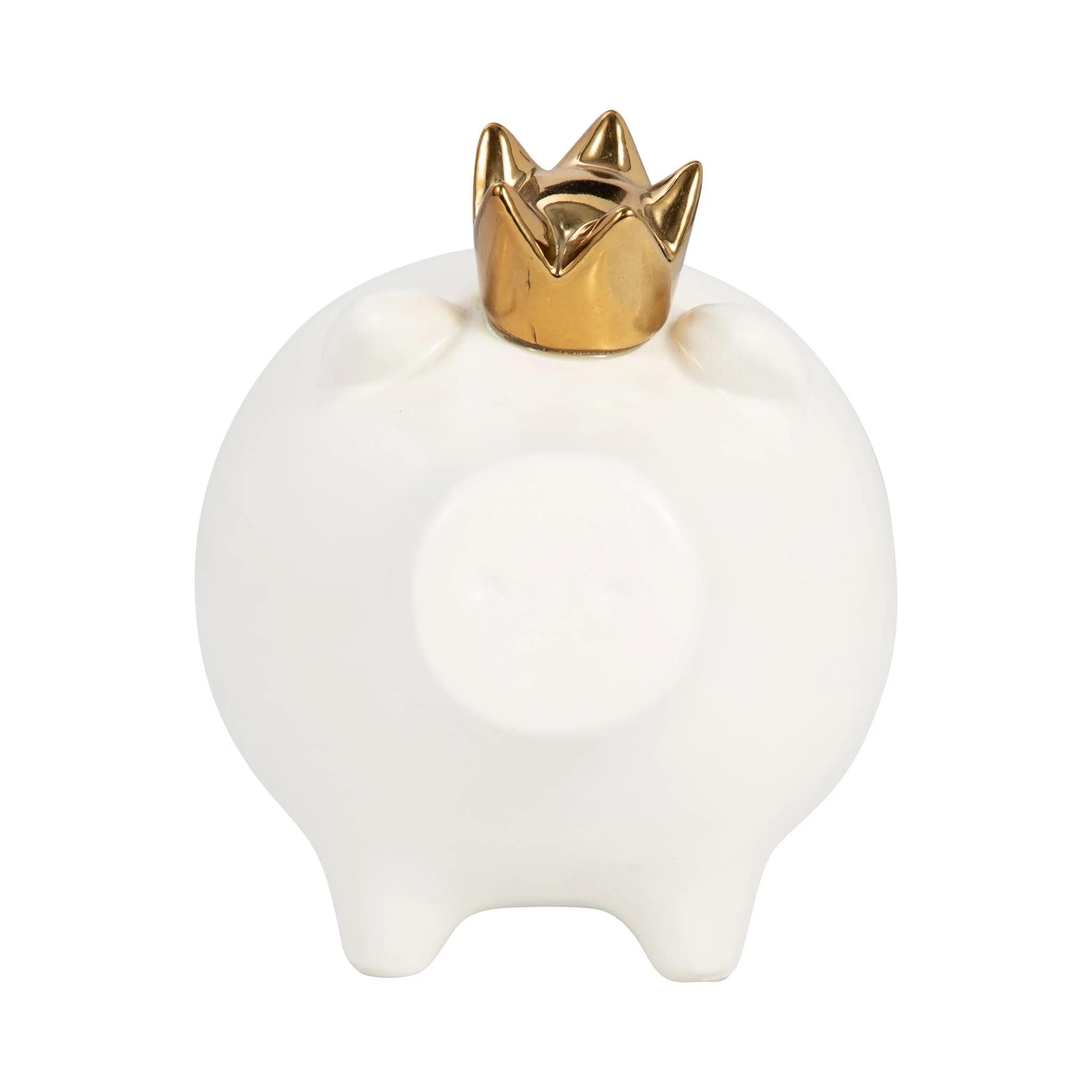 Cer, 6" Pig With Crown, White - Image 3