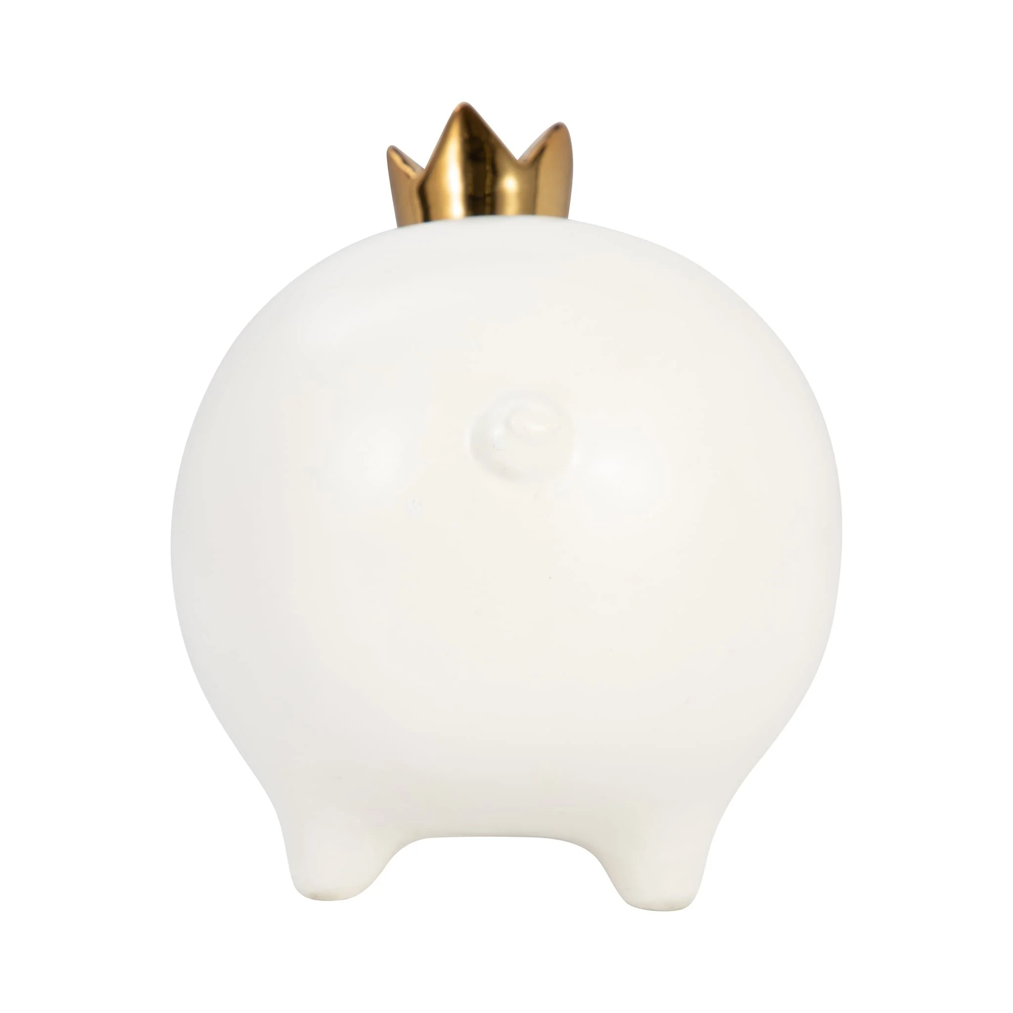 Cer, 6" Pig With Crown, White - Image 4
