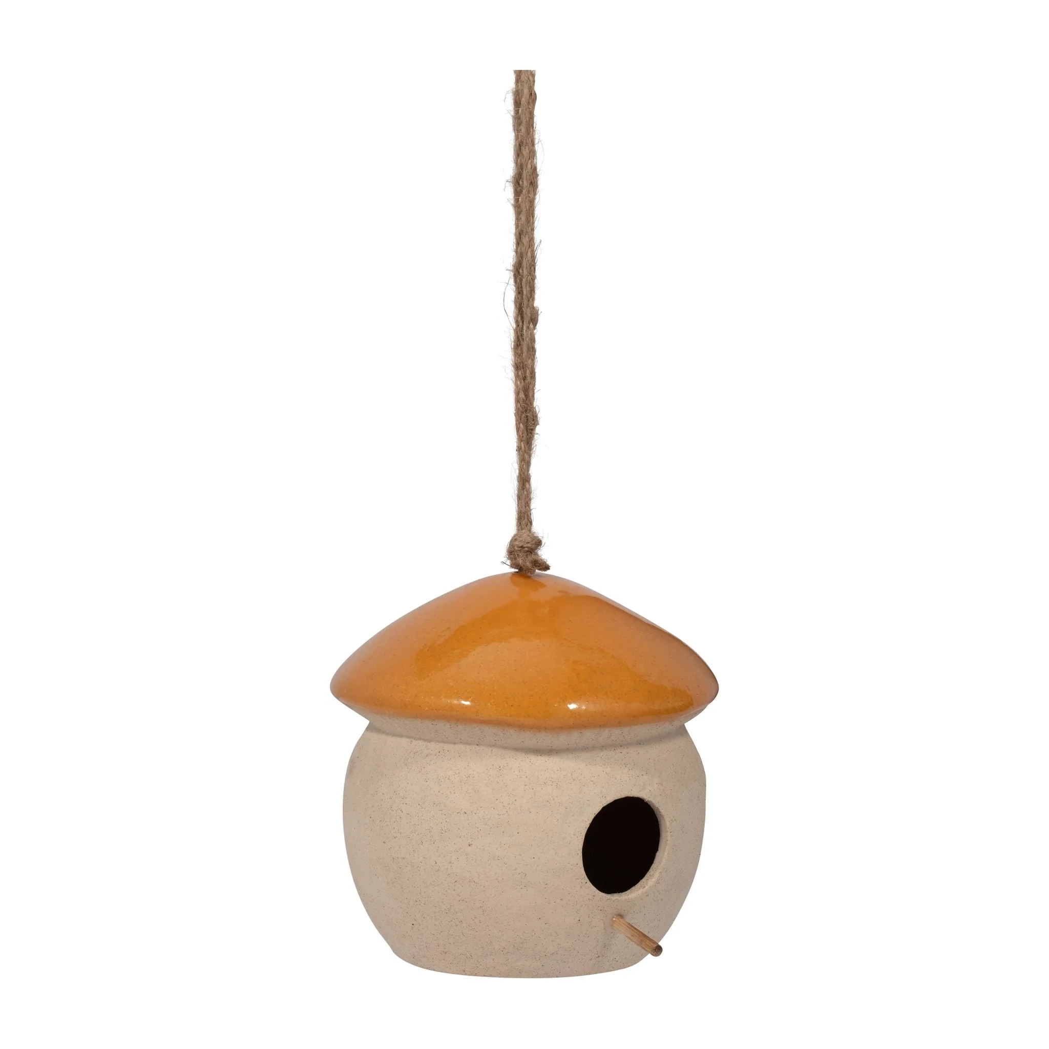 Cer, 6" Round Bird Feeder, Dark Orange - Image 2