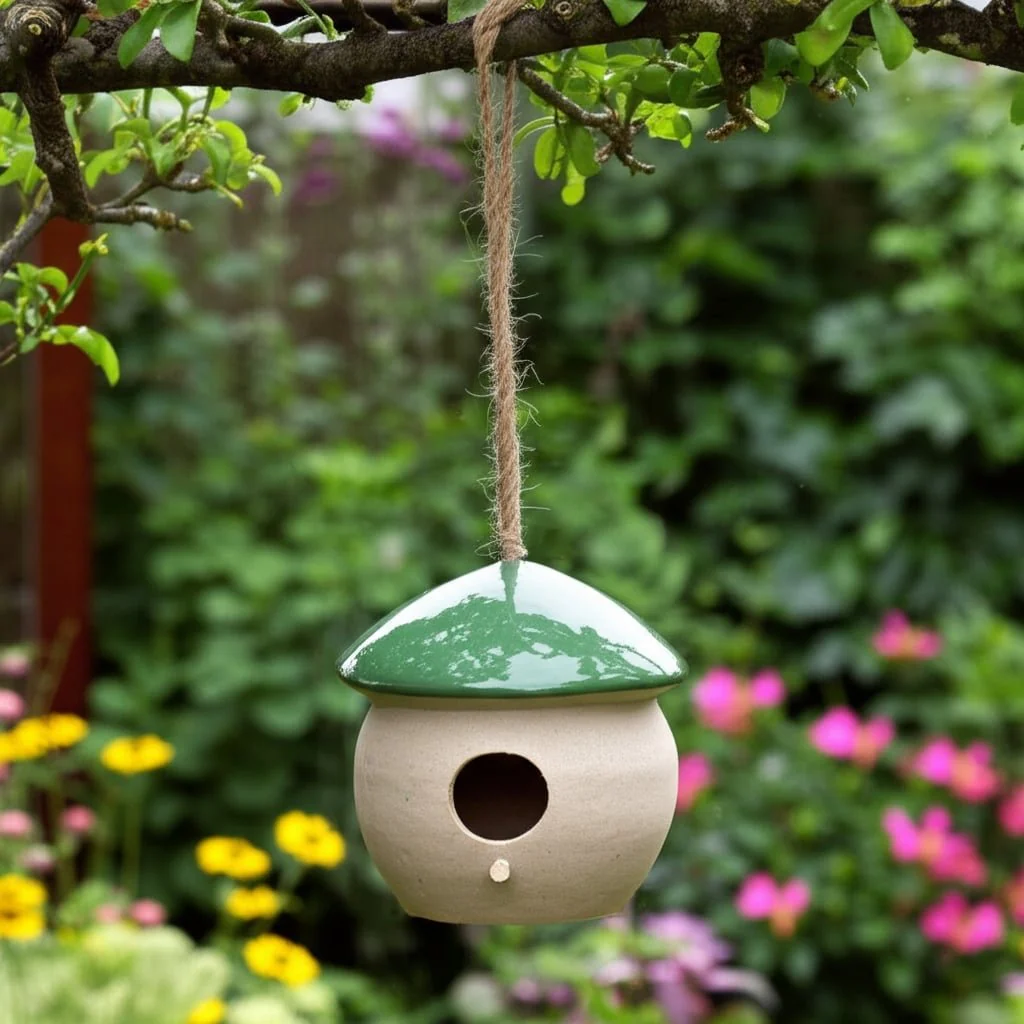 Cer, 6" Round Bird Feeder, Green - Image 12