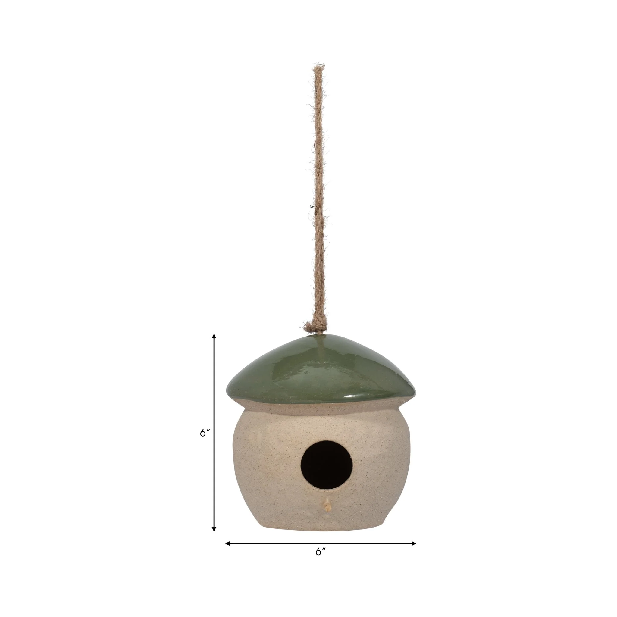Cer, 6" Round Bird Feeder, Green - Image 9