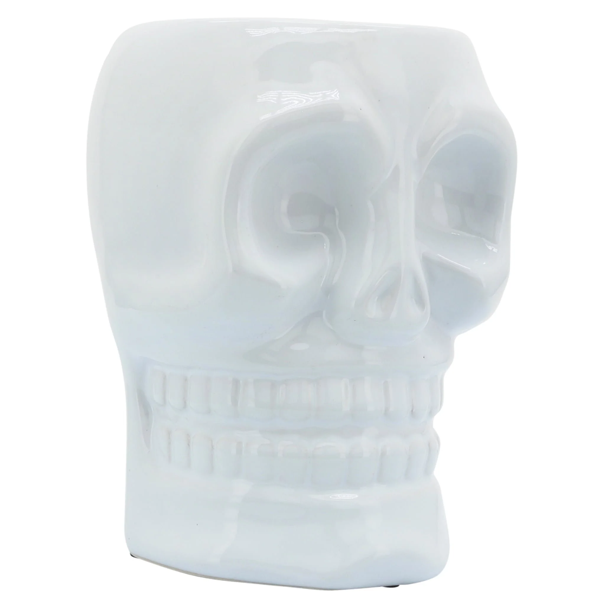 Cer, 6" Skull Vase, White - Image 3