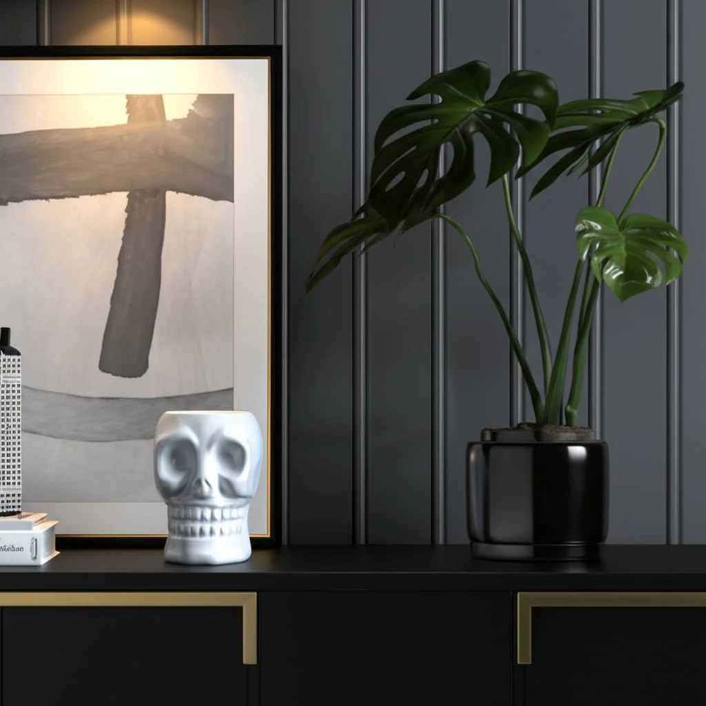 Cer, 6" Skull Vase, White - Image 8